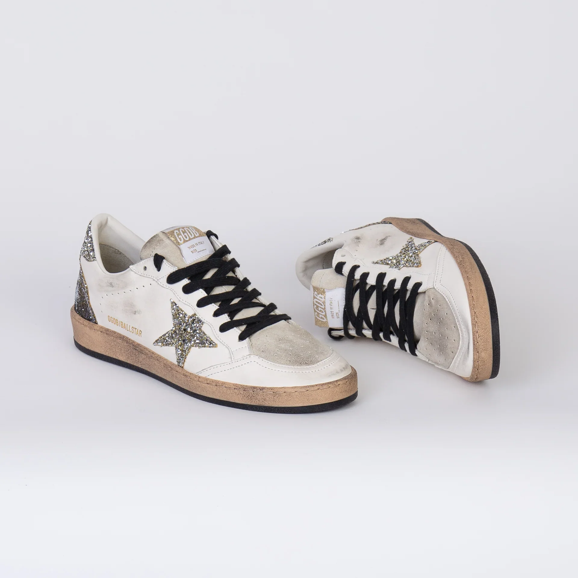 Zapatilla Golden Goose Ballstar Leather Glitter Star Heel Glitter Mujer - Image 2