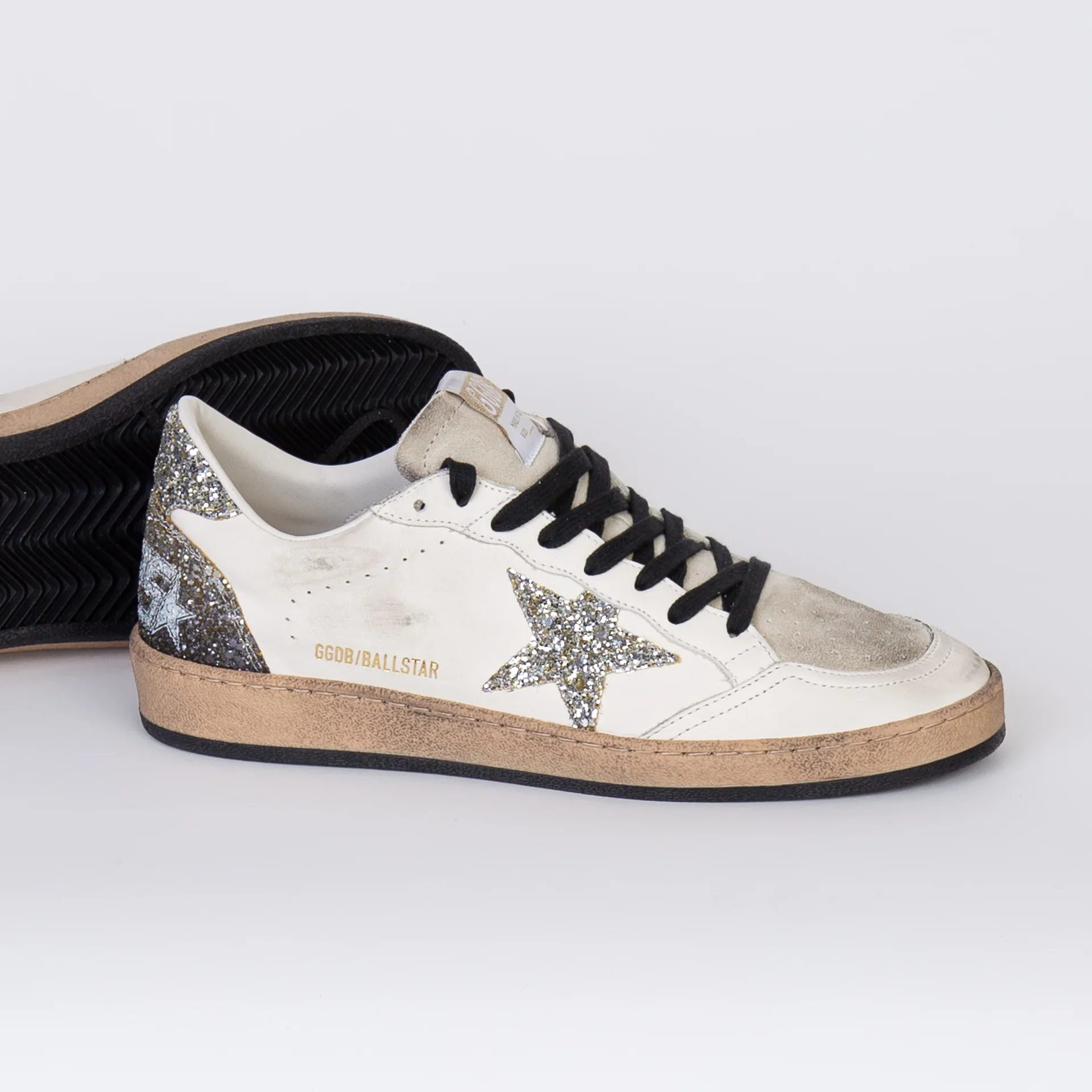 Zapatilla Golden Goose Ballstar Leather Glitter Star Heel Glitter Mujer - Image 4