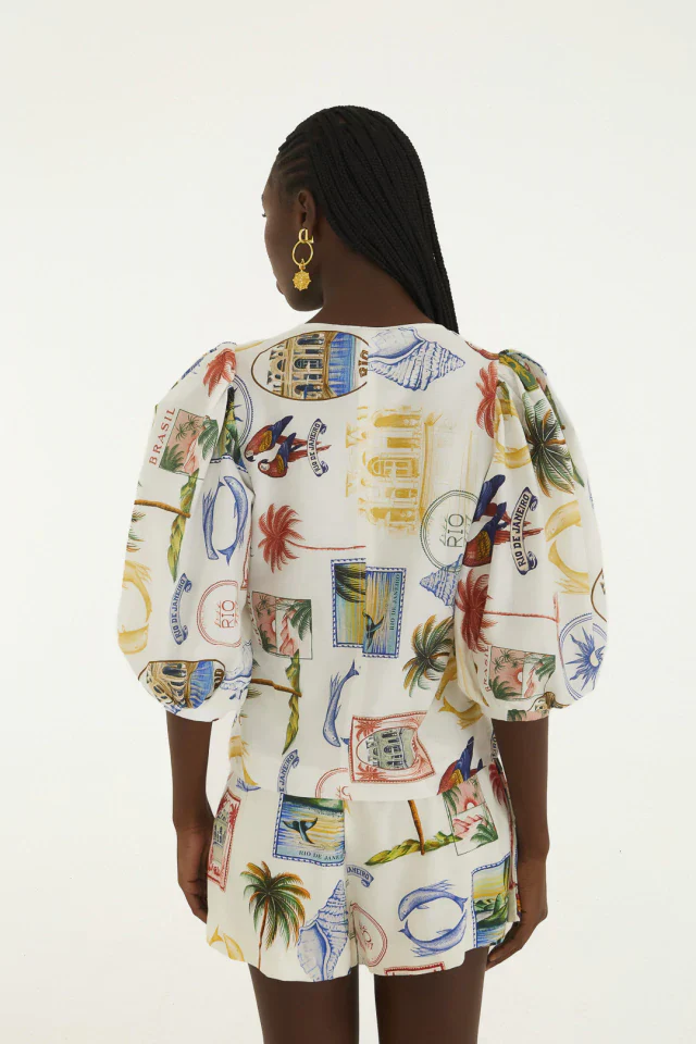 Blusa Botao Tropical Vintage - Image 3