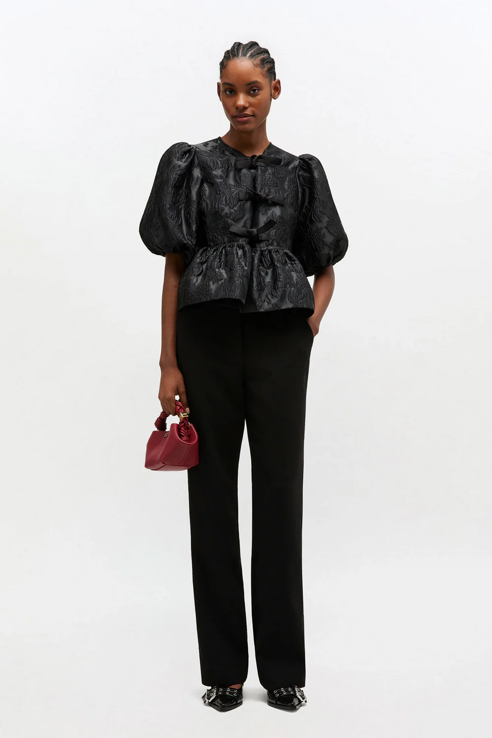 Blusa Satin Cloque Peplum - Image 4