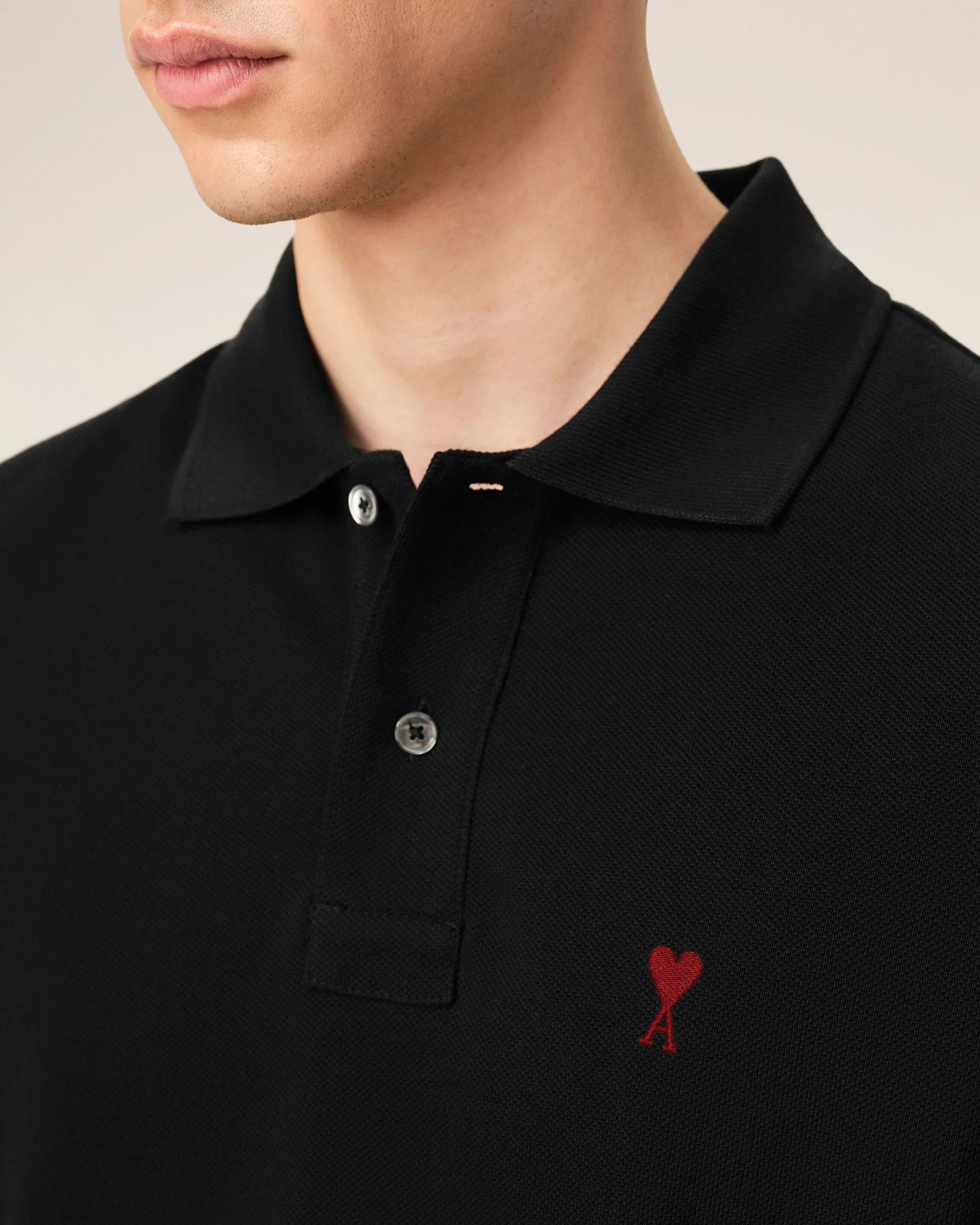 Polo De Algodón Negro Ami De Coeur Unisex - Image 2