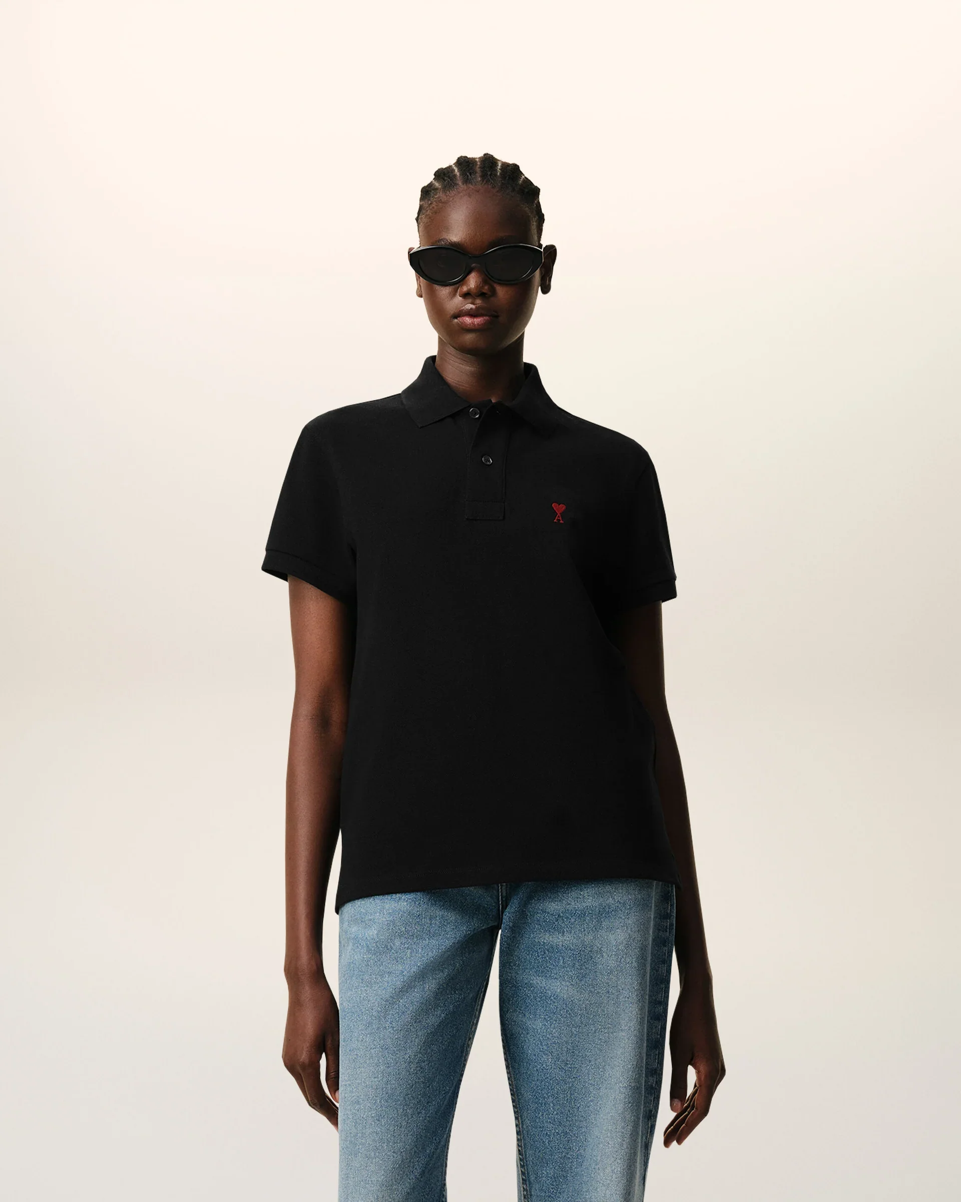 Polo De Algodón Negro Ami De Coeur Unisex - Image 4