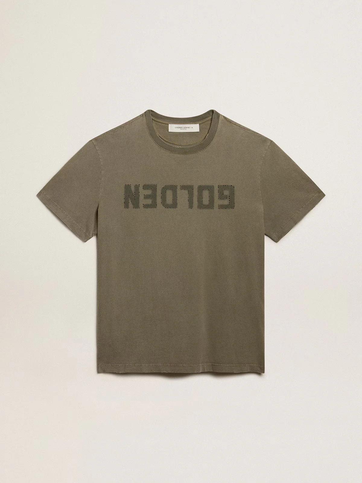 T-Shirt Golden W Slim Dist Cotton Jersey With Logo Mujer - Image 3