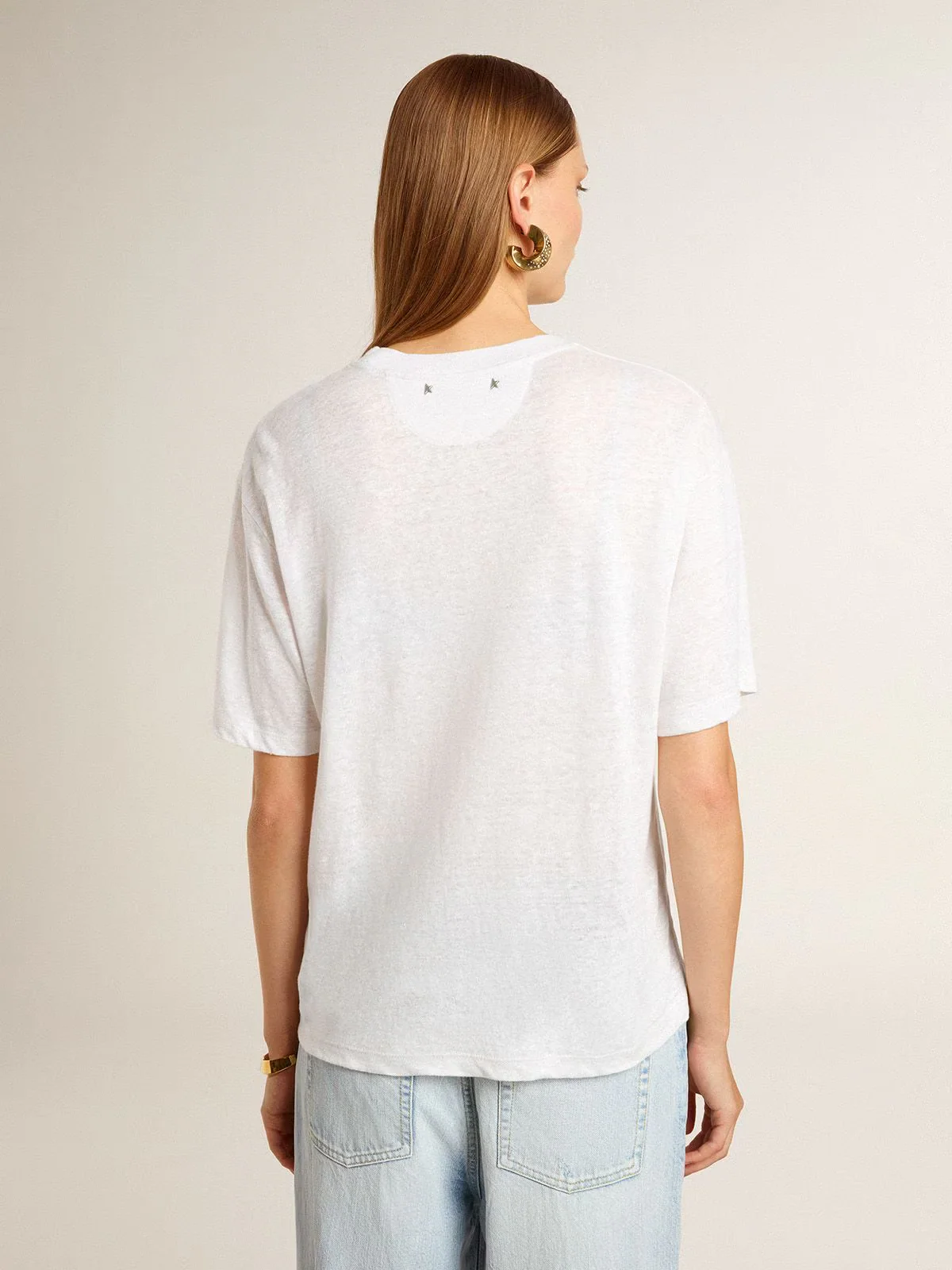 T-Shirt Journey Boxy Light Linen Jersey Printed Mujer - Image 4