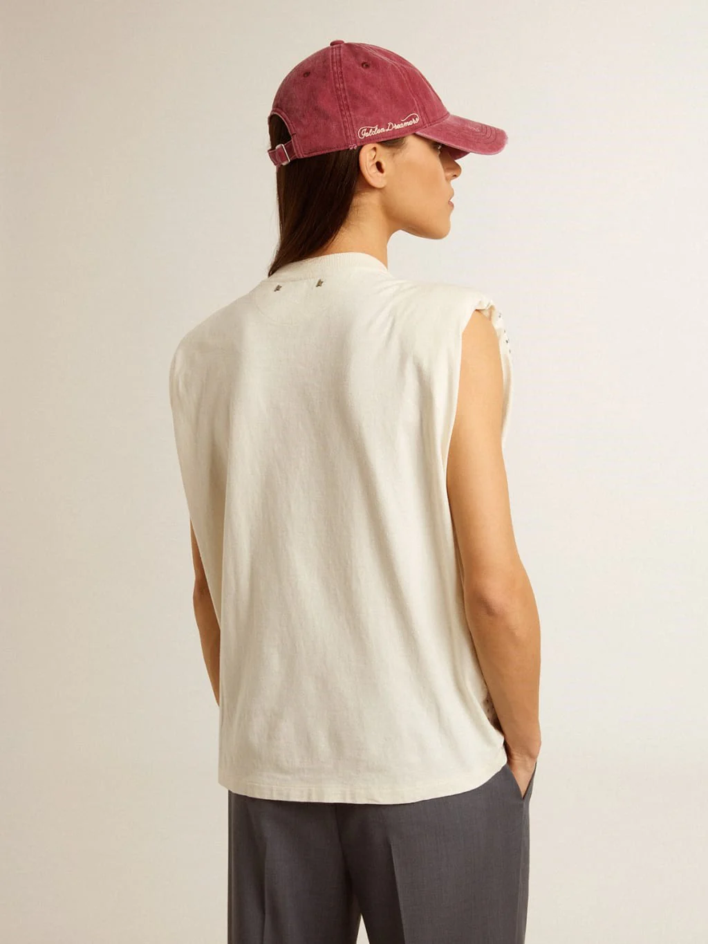 T-Shirt Golde Goose Journey Sleeveless Mujer - Image 3