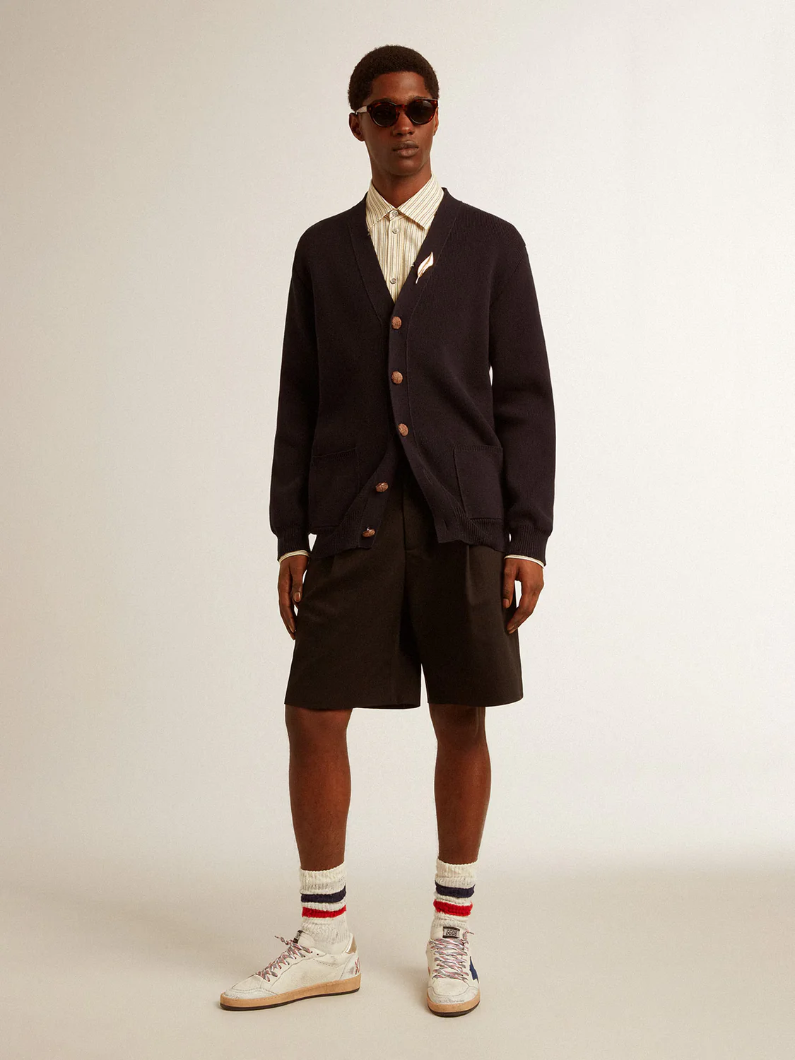Cardigan Golden Goose Knit Distressed Cotton Hombre - Image 6