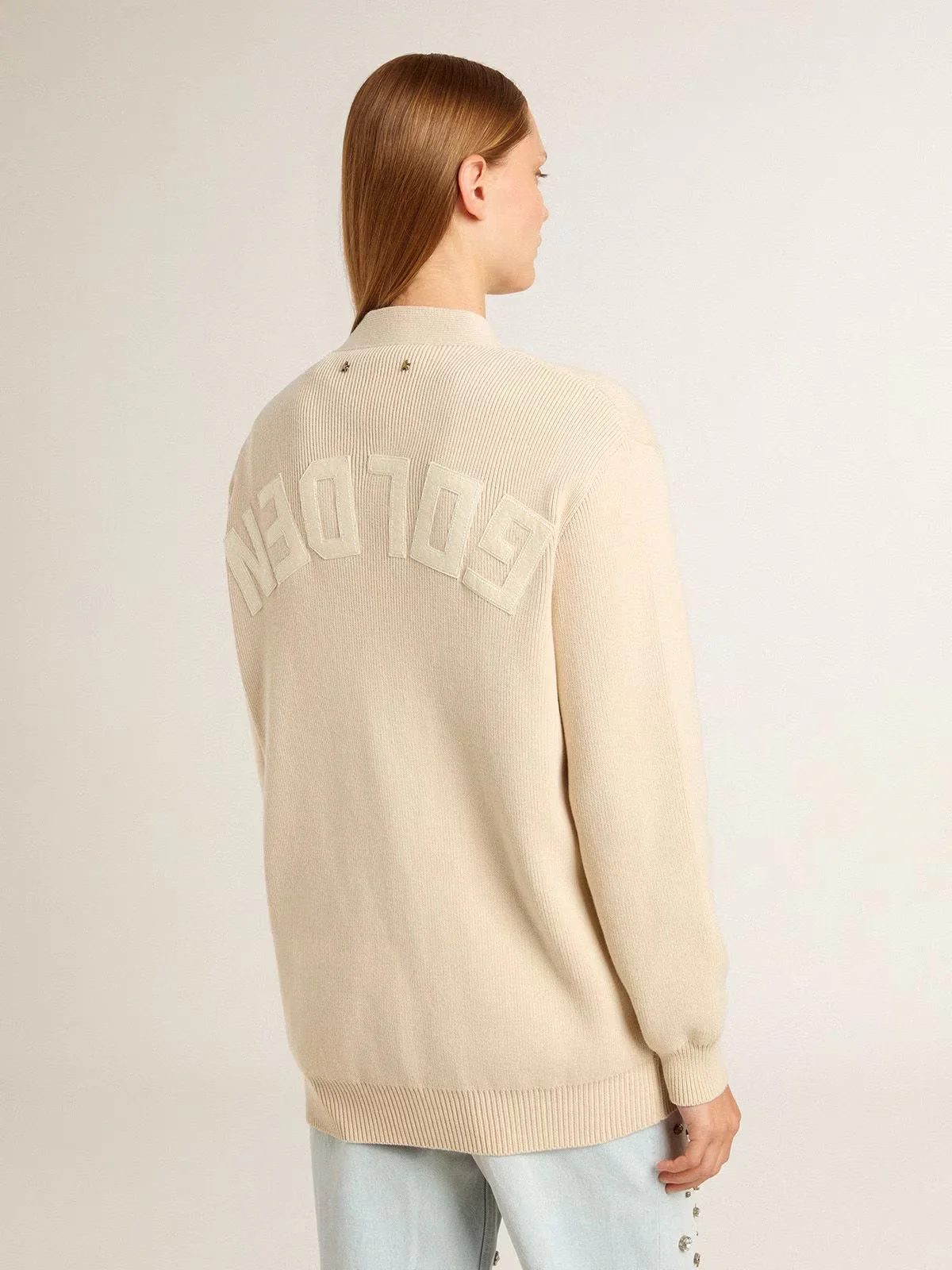 Cardigan Golden Knit With Logo - Image 3