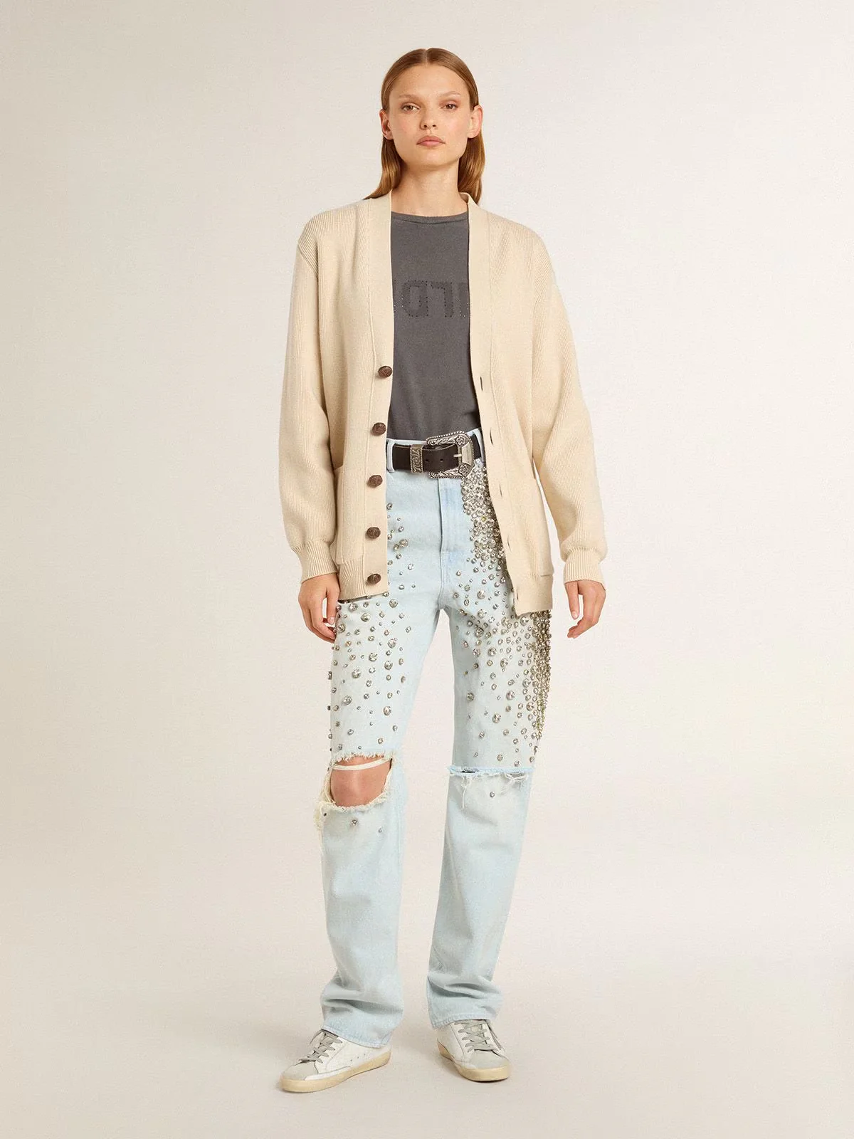 Cardigan Golden Knit With Logo - Image 6