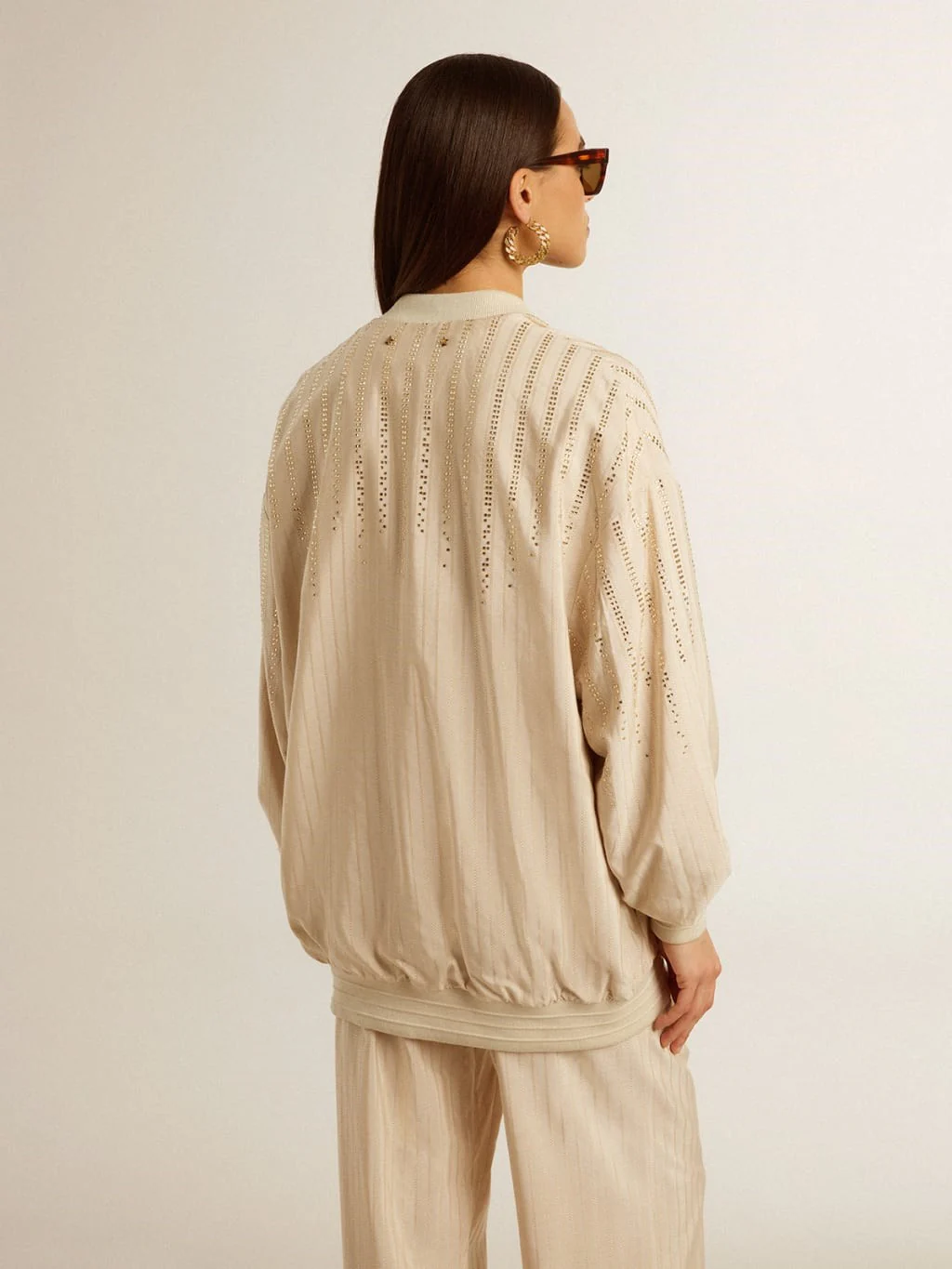 Cárdigan Golde Goose Journey Silkviscose Pinstripes Mujer - Image 4