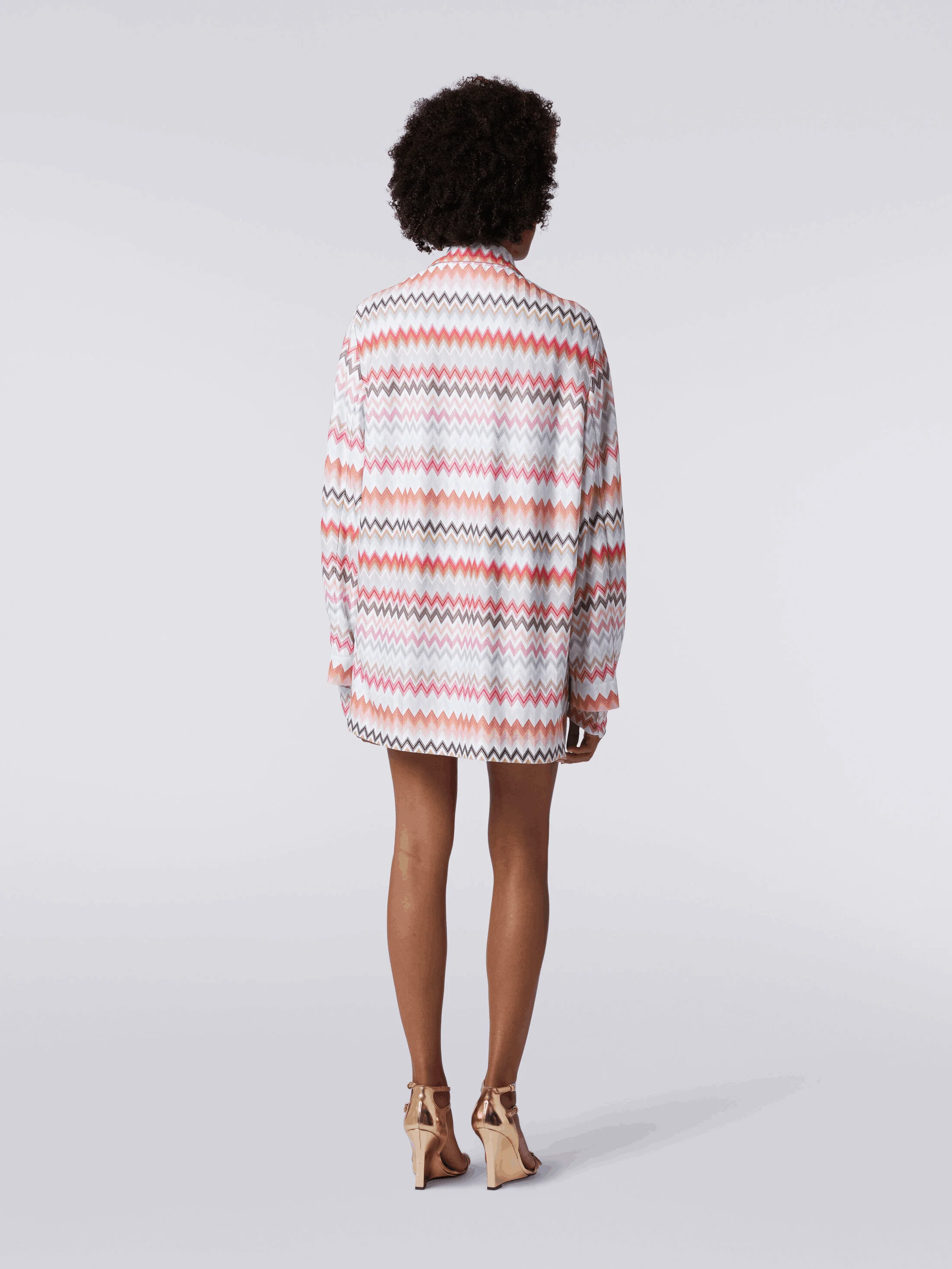 Blazer Cruzado de Algodón y Viscosa con Estampado Zigzag - Image 3