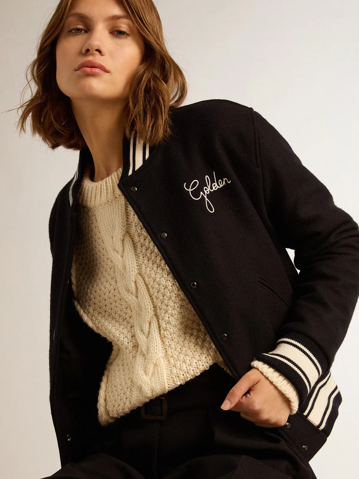 Chaqueta Golden Bomber Compact Cloth Wool - Image 3