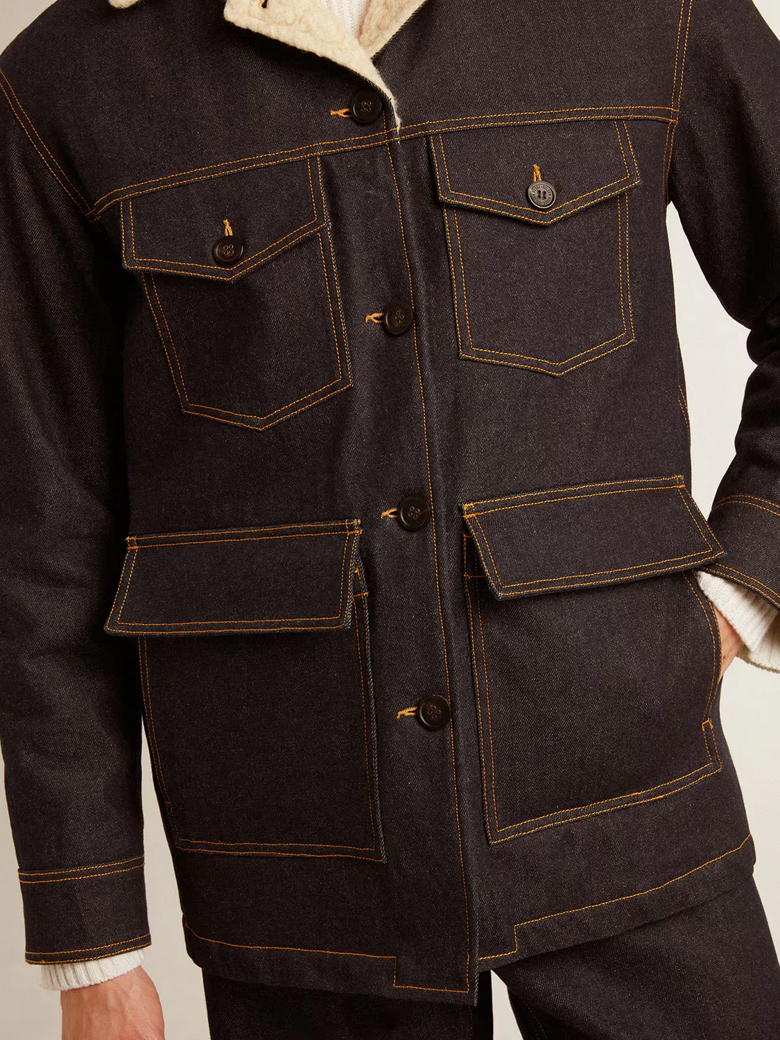 Chaqueta Golden Goose Caban One Wash Denime Hombre - Image 5