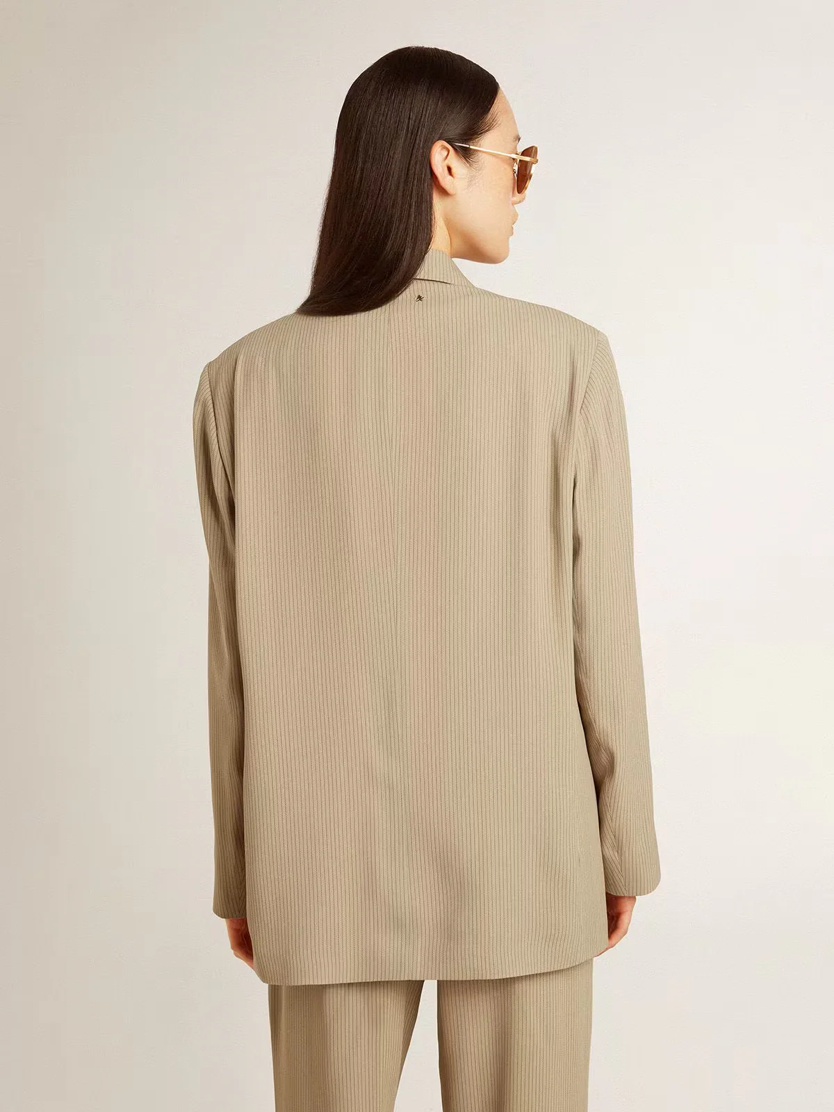 Blazer Journey Over Maia Pinstripe Blend Viscose Mujer - Image 3