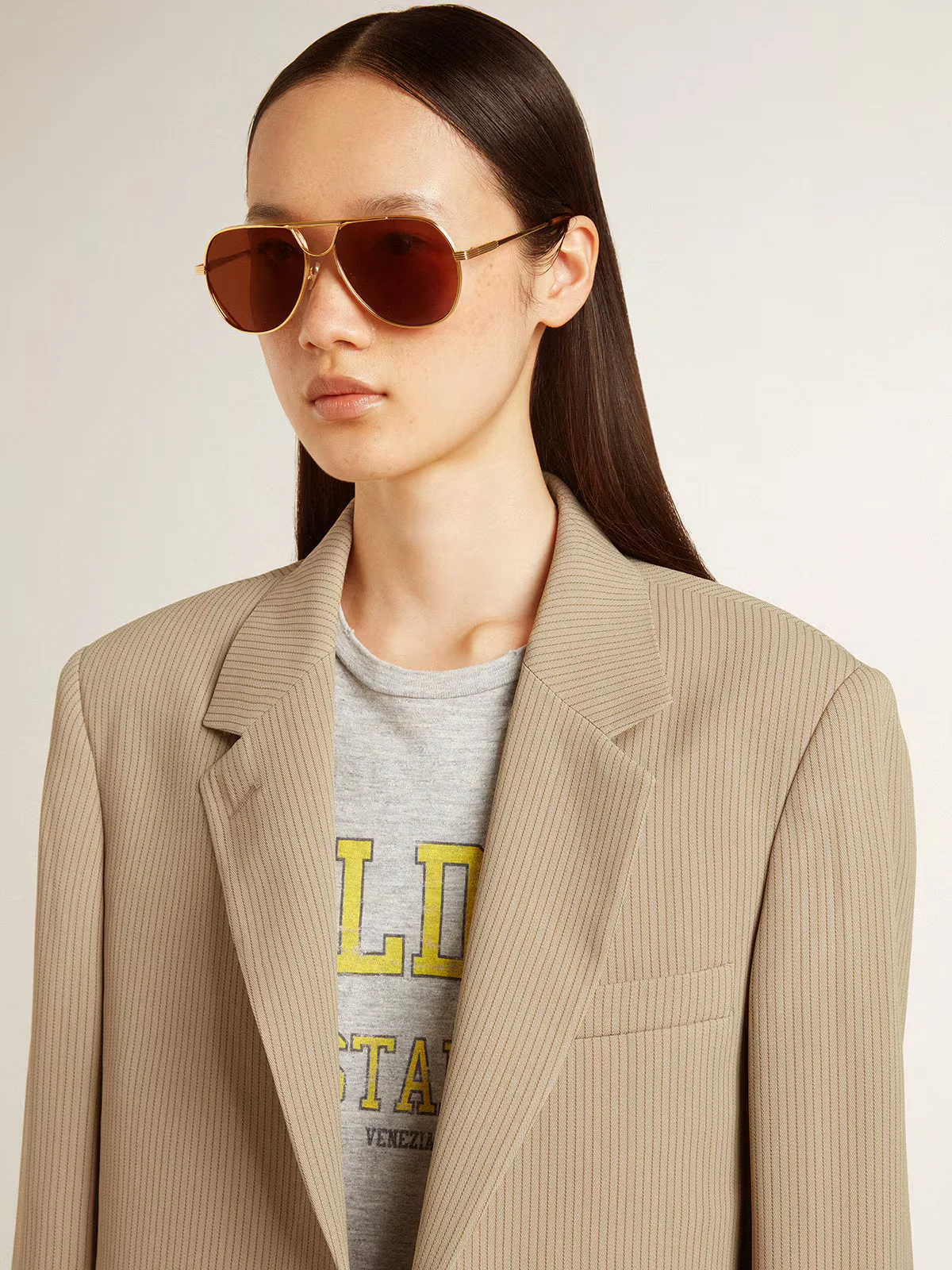 Blazer Journey Over Maia Pinstripe Blend Viscose Mujer - Image 4
