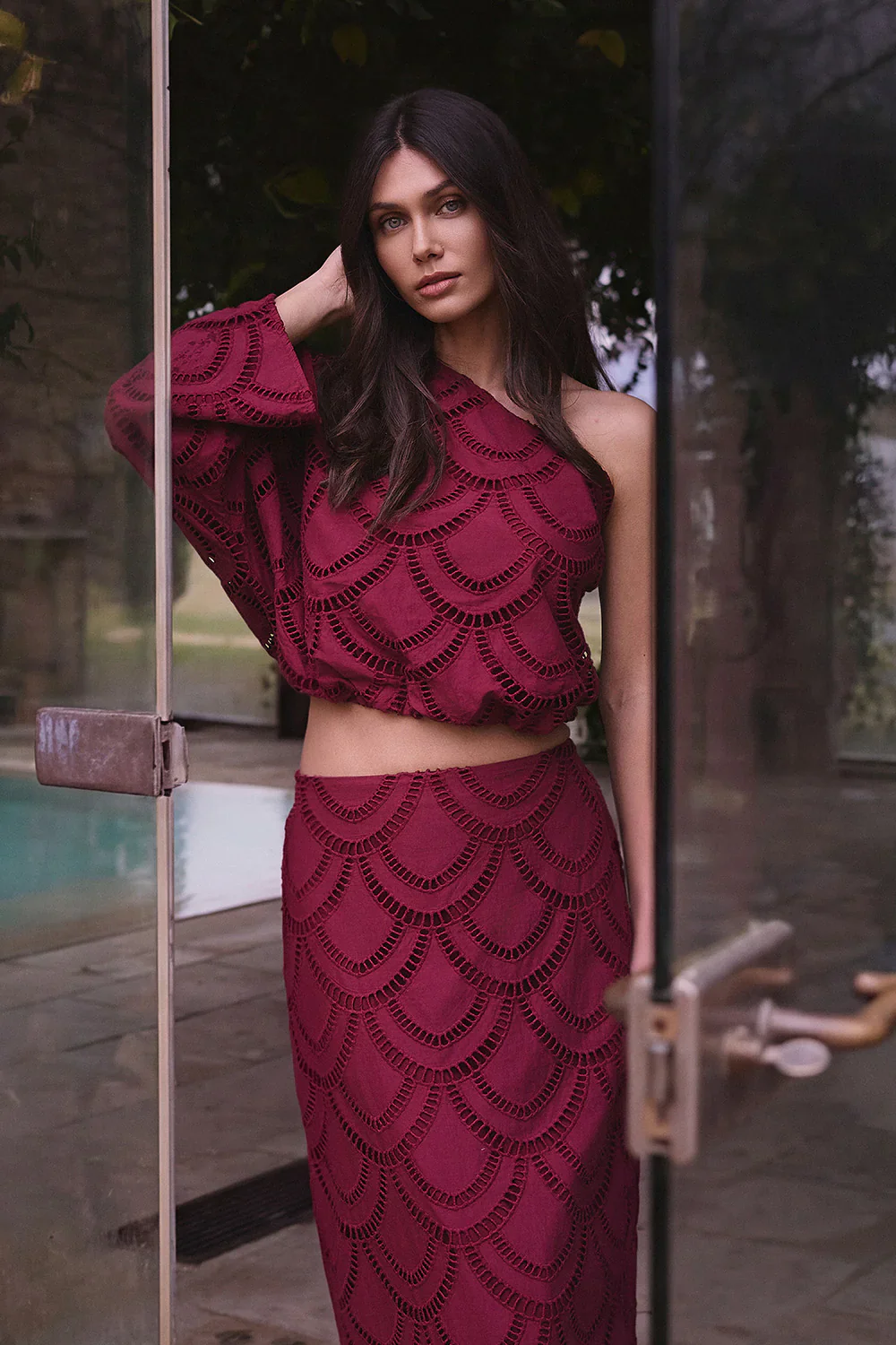 Midi Falda Arabela Vinotinto - Image 4