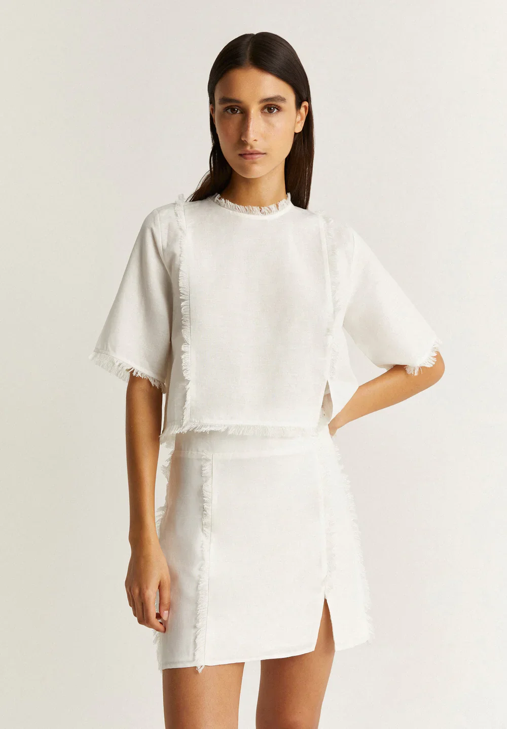 Mini Falda Frayed Linen - Image 2