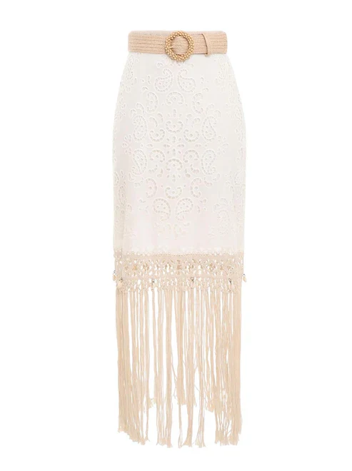 Midi Falda Vitali Fringe - Image 4