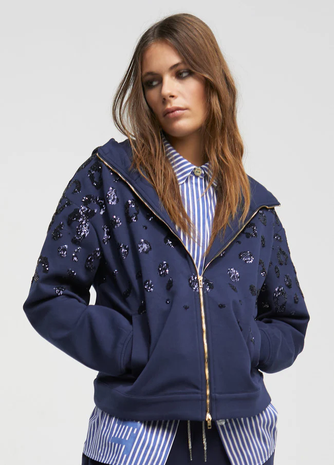 Hoodie Con  Sequinned Detail - Image 5