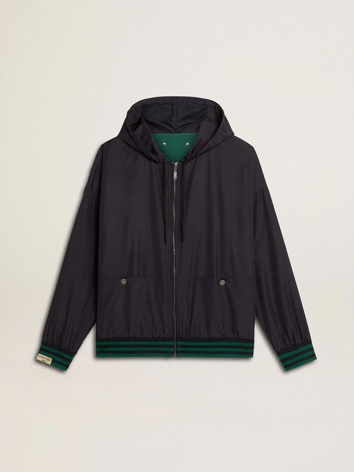 Hoodie Reversible Cotton Fleece Nylon Print - Image 2