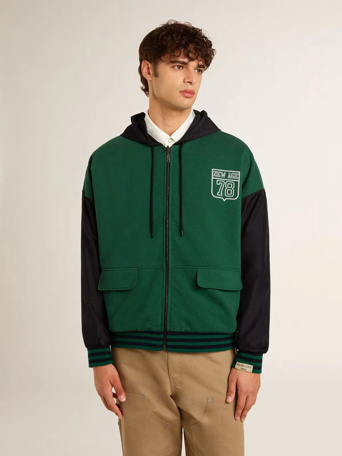 Hoodie Reversible Cotton Fleece Nylon Print - Image 4