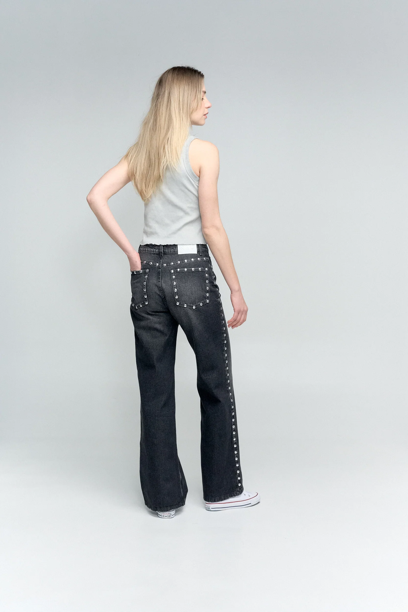 Jean Black Spotted Flare - Image 2
