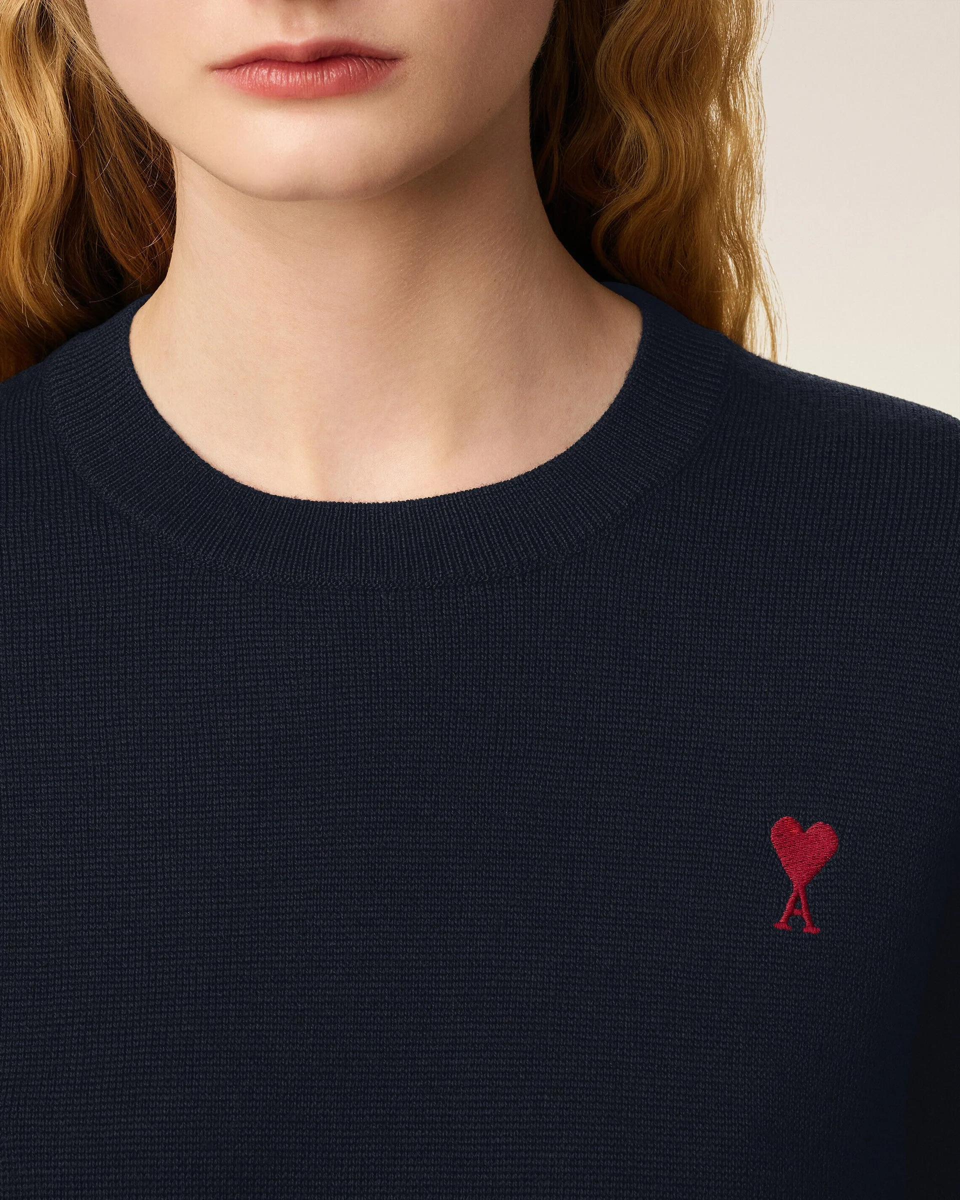 Jersey Crewneck With Contrasted Ami De Coeur - Image 4