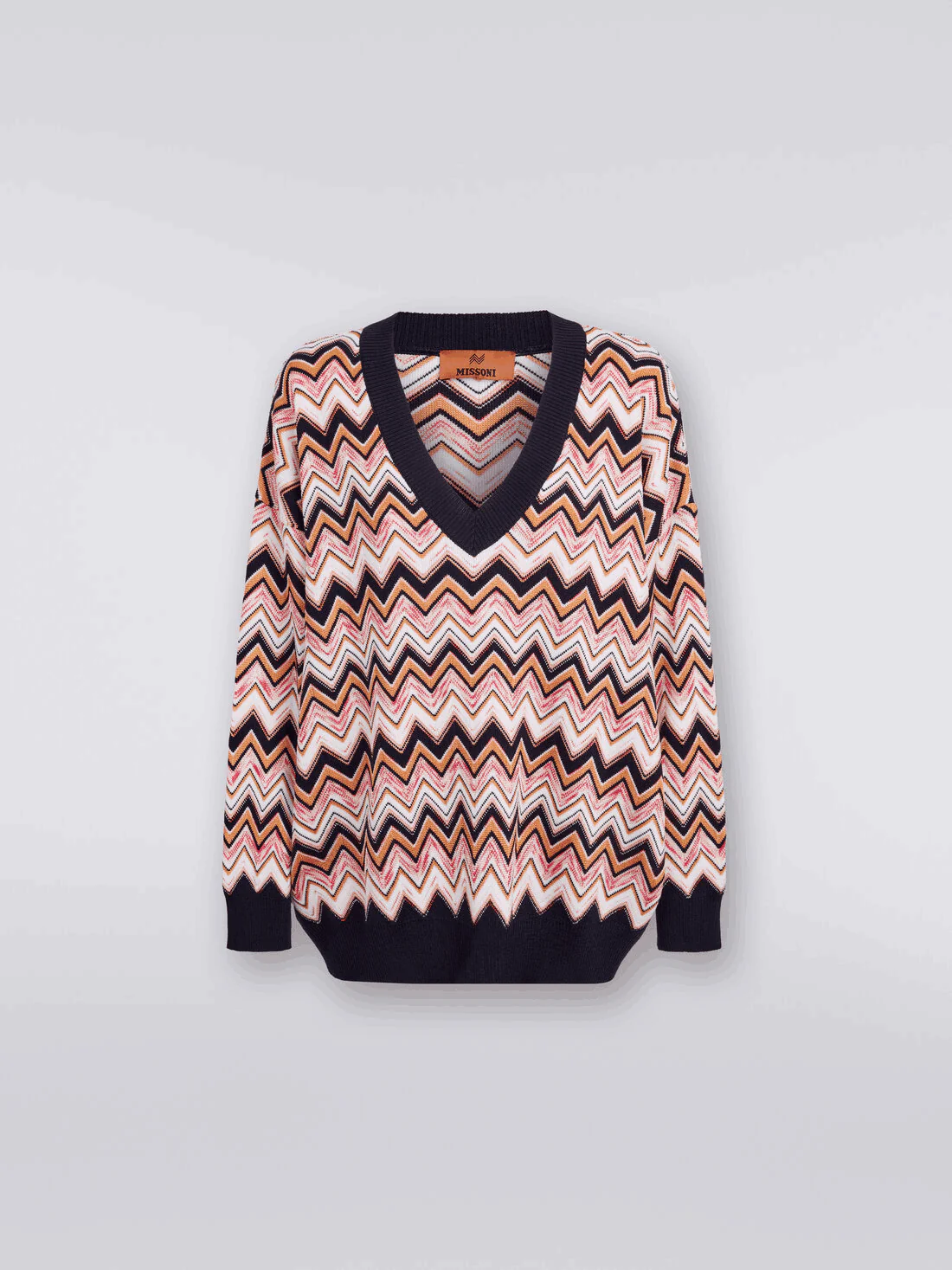 Sweater Extragrande Zigzag Con Ribetes En Contraste - Image 5