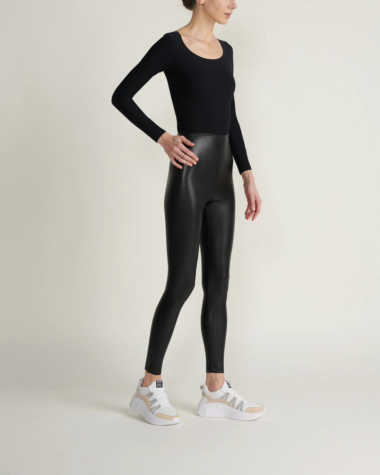 Leggings De Piel Sintética Negro - Image 2