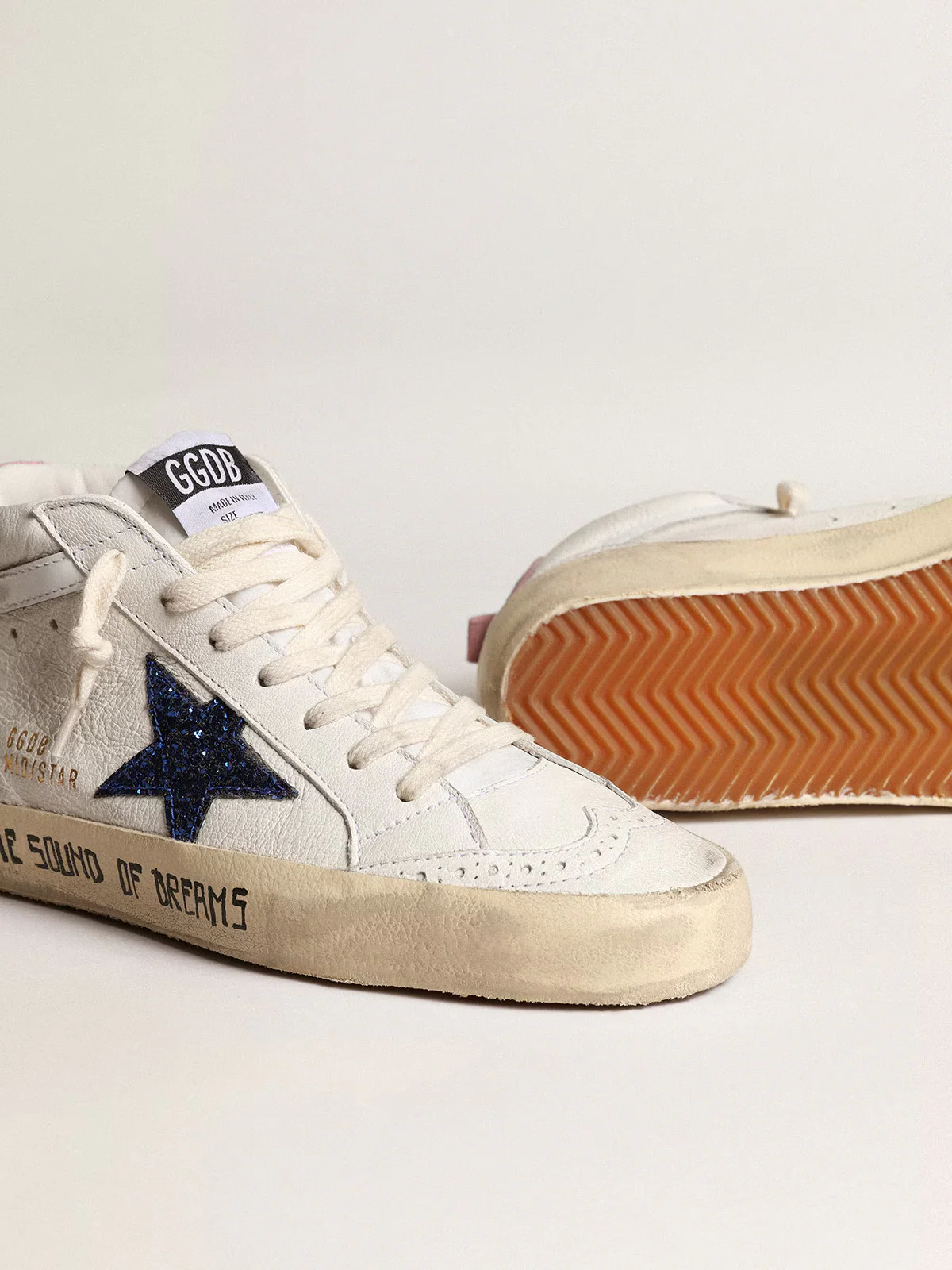 Zapatilla Golden Goose Mid Star Nappa Leather Glitter Star Heel Signature Mujer - Image 2