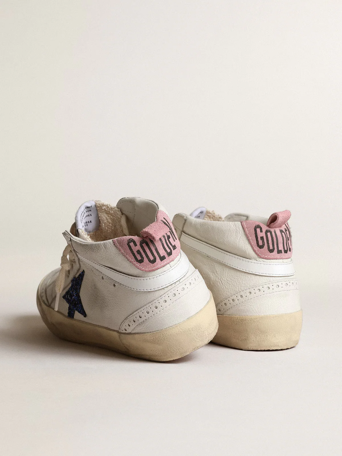 Zapatilla Golden Goose Mid Star Nappa Leather Glitter Star Heel Signature Mujer - Image 3