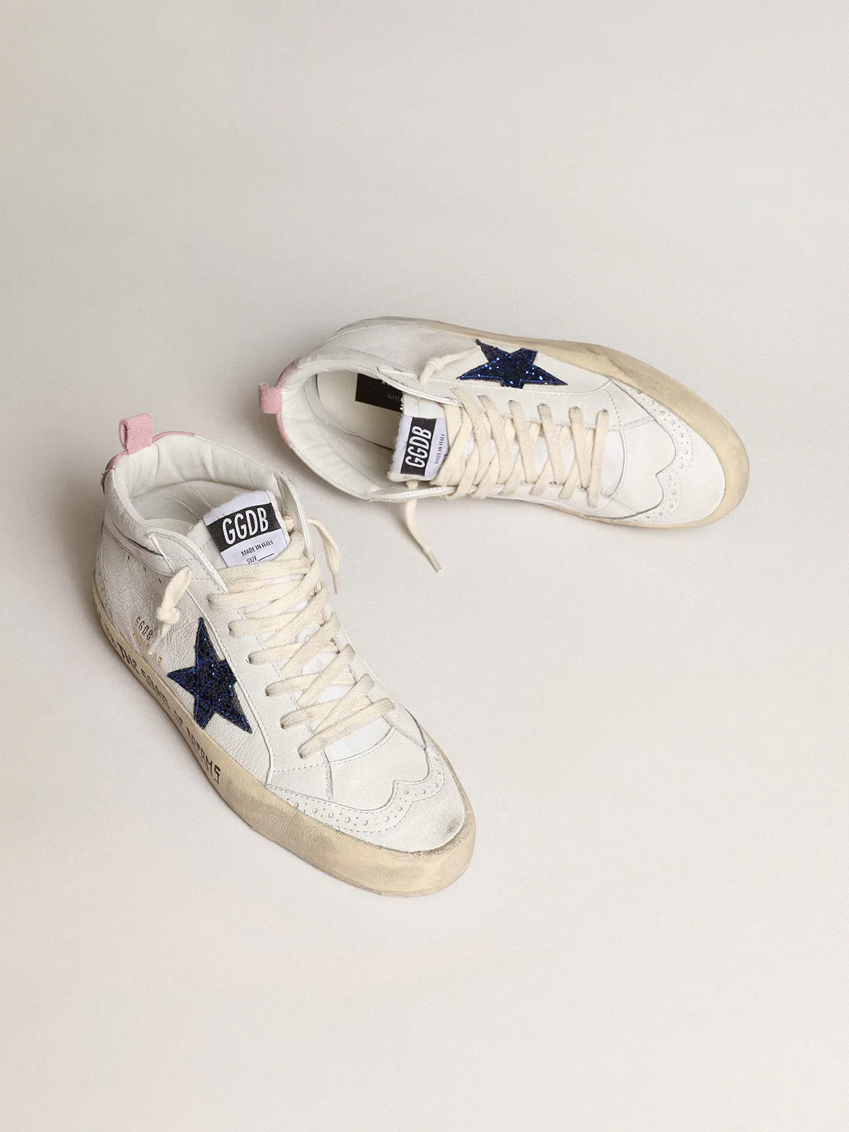 Zapatilla Golden Goose Mid Star Nappa Leather Glitter Star Heel Signature Mujer - Image 4