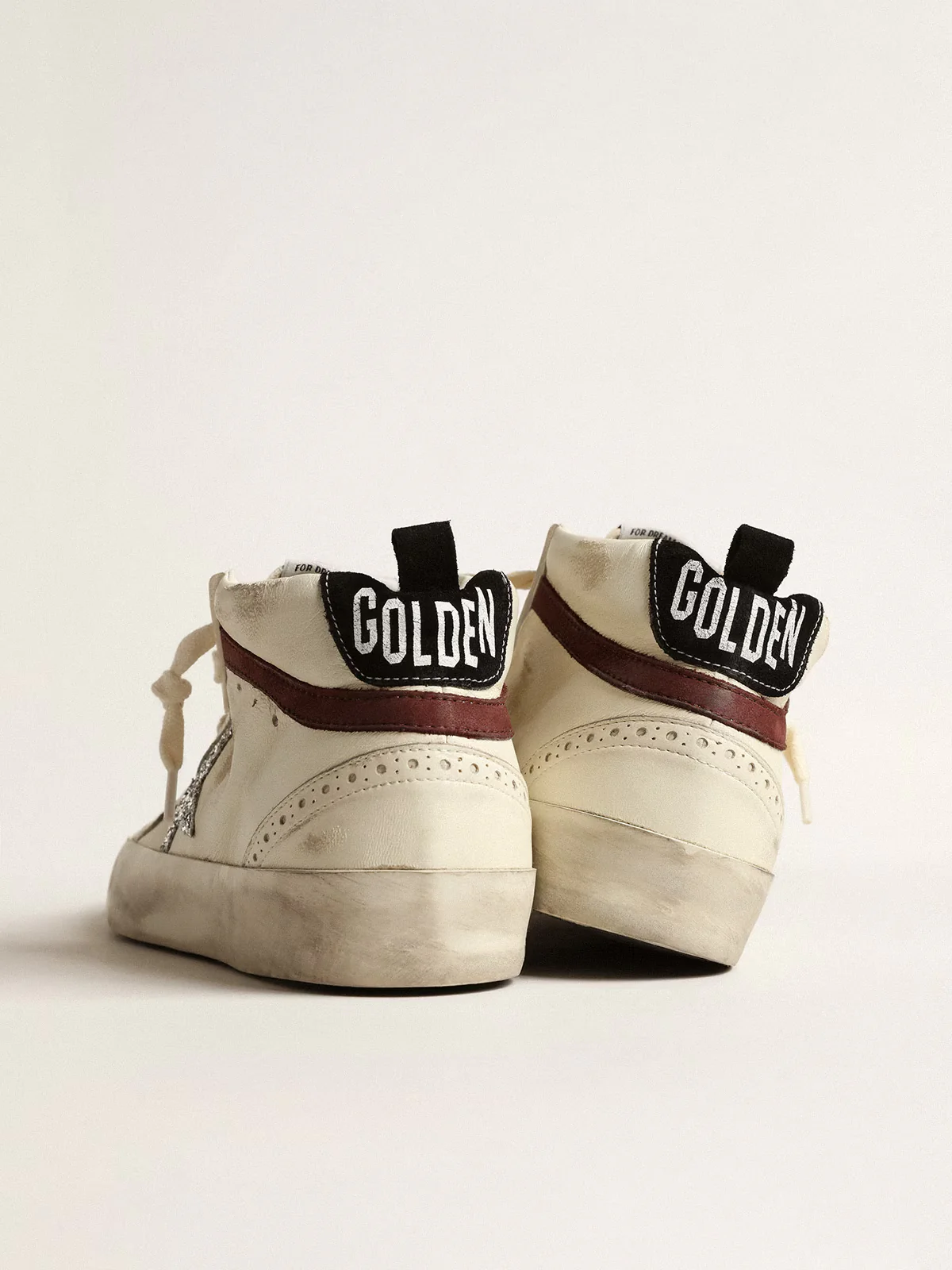 Zapatillas Golden Goose Mid Star Nappa Leather Glitter Star Suede Heel Mujer - Image 3