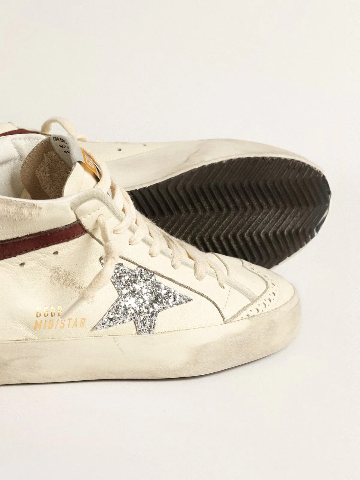 Zapatillas Golden Goose Mid Star Nappa Leather Glitter Star Suede Heel Mujer - Image 4