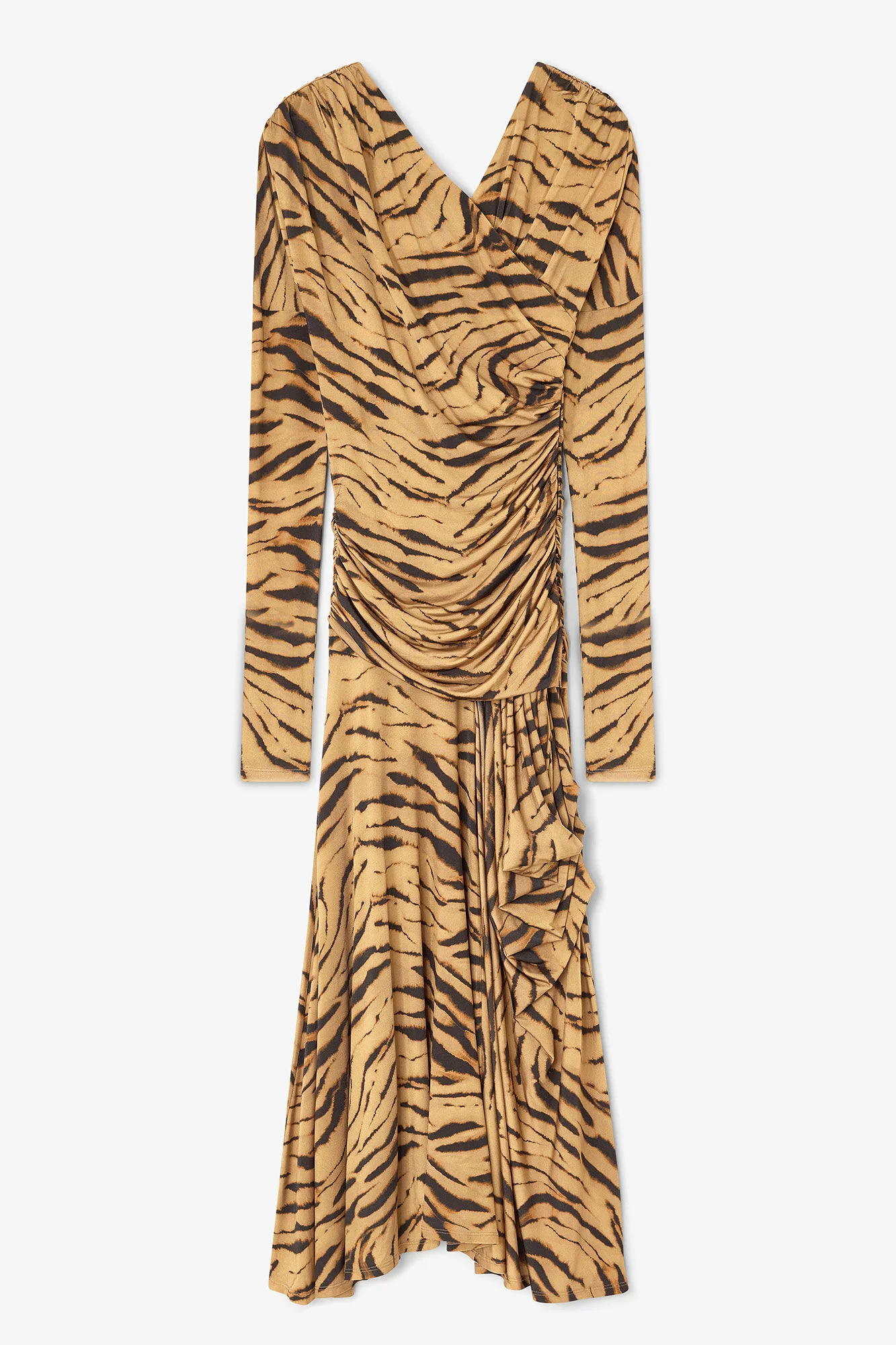 Midi Vestido Printed Shiny Jersey Ruched - Image 4