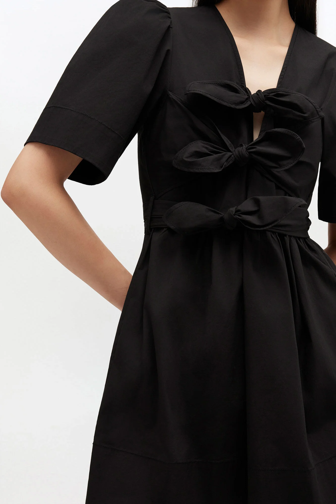 Mini Vestido Tie Strap Stretch Cotton - Image 2