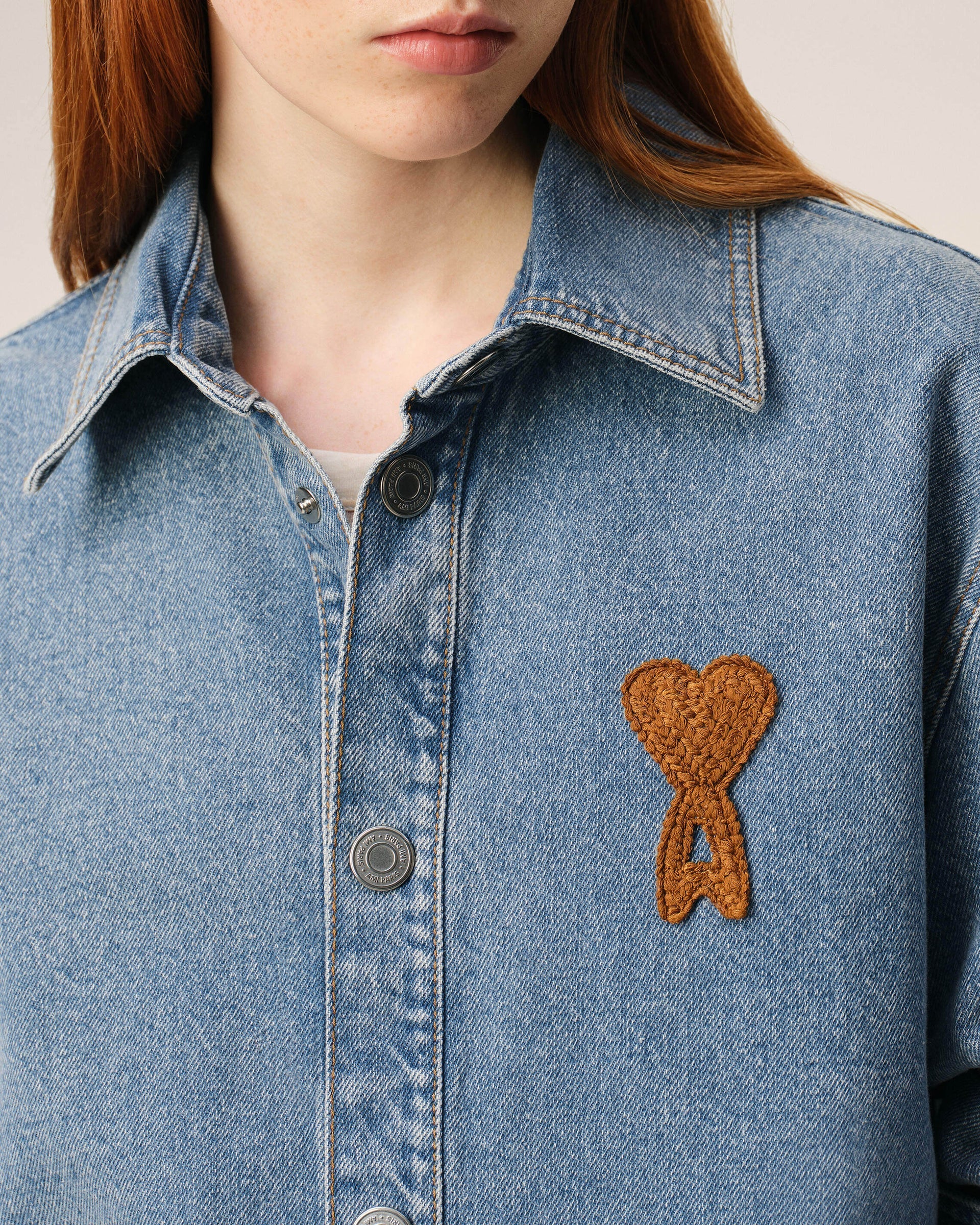 Sobrecamisa De Punto Azul De Algodón Ami De Coeur Unisex - Image 2