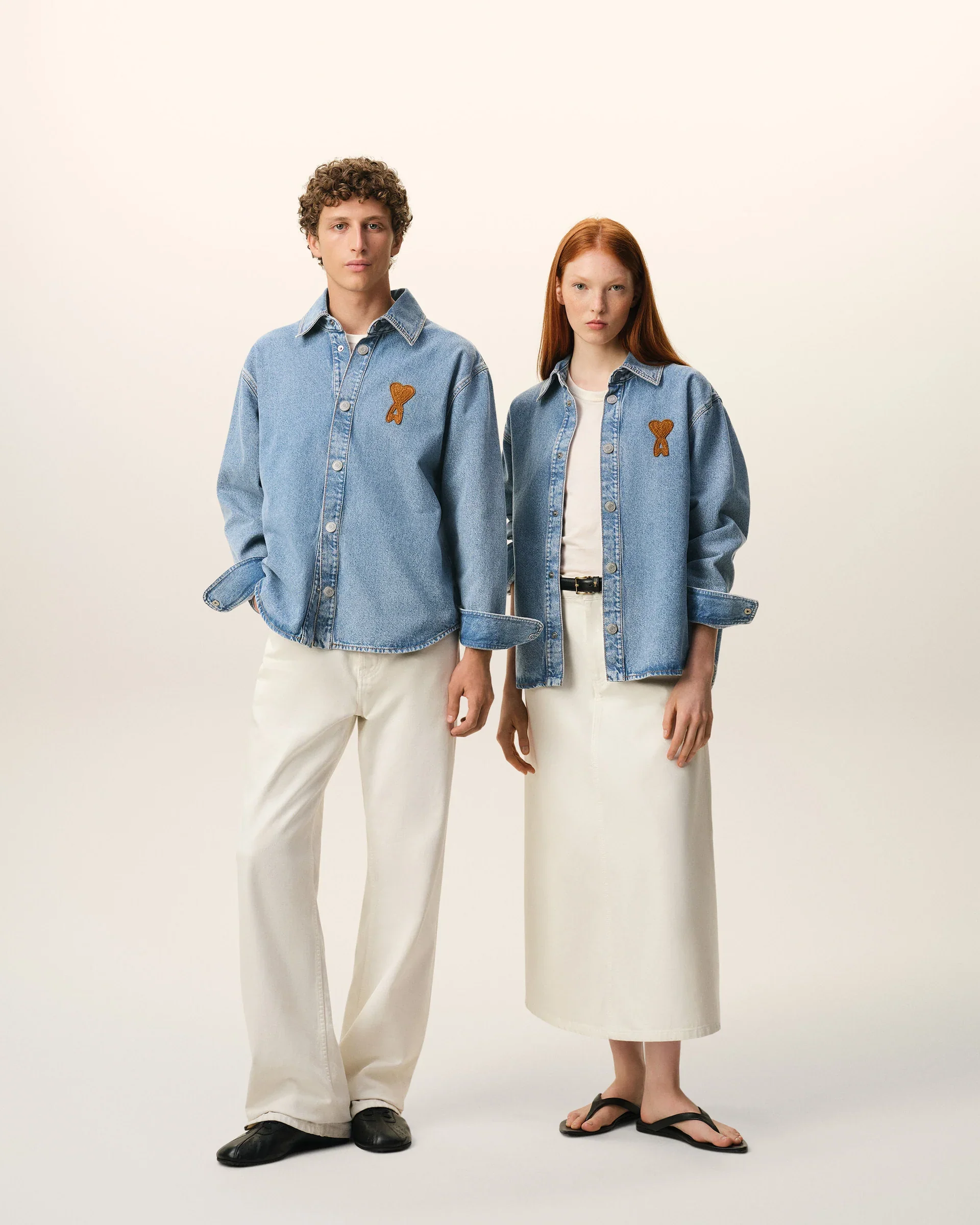 Sobrecamisa De Punto Azul De Algodón Ami De Coeur Unisex - Image 5