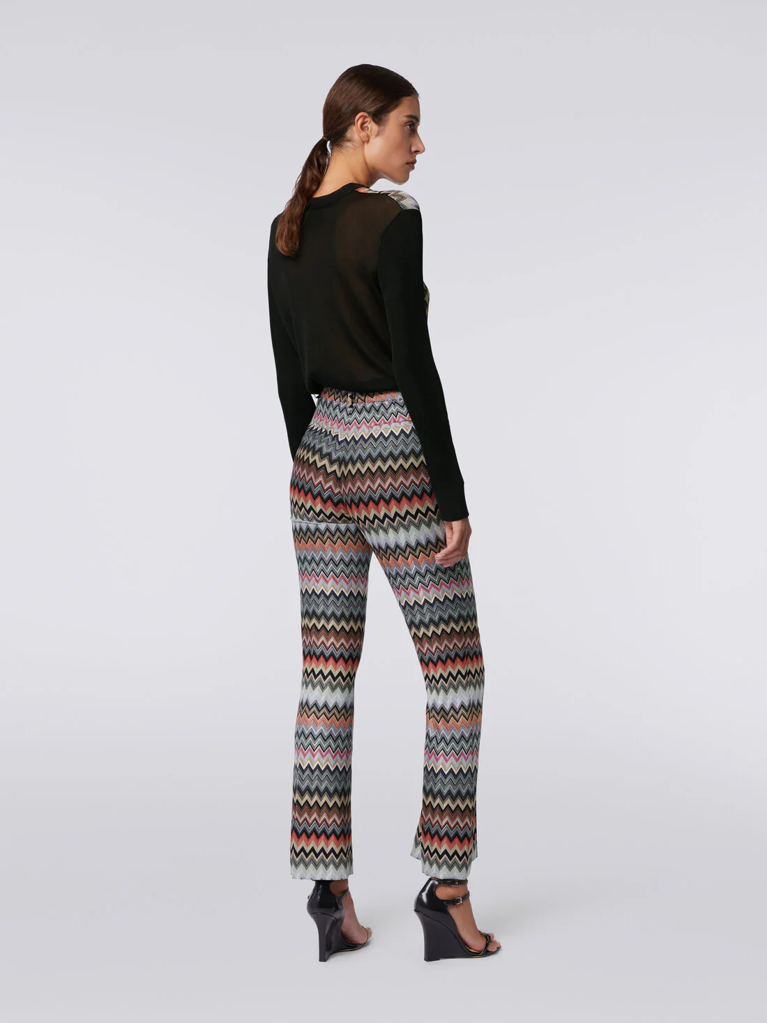 Pantalón Cropped De Algodón Y Viscosa Zigzag - Image 3