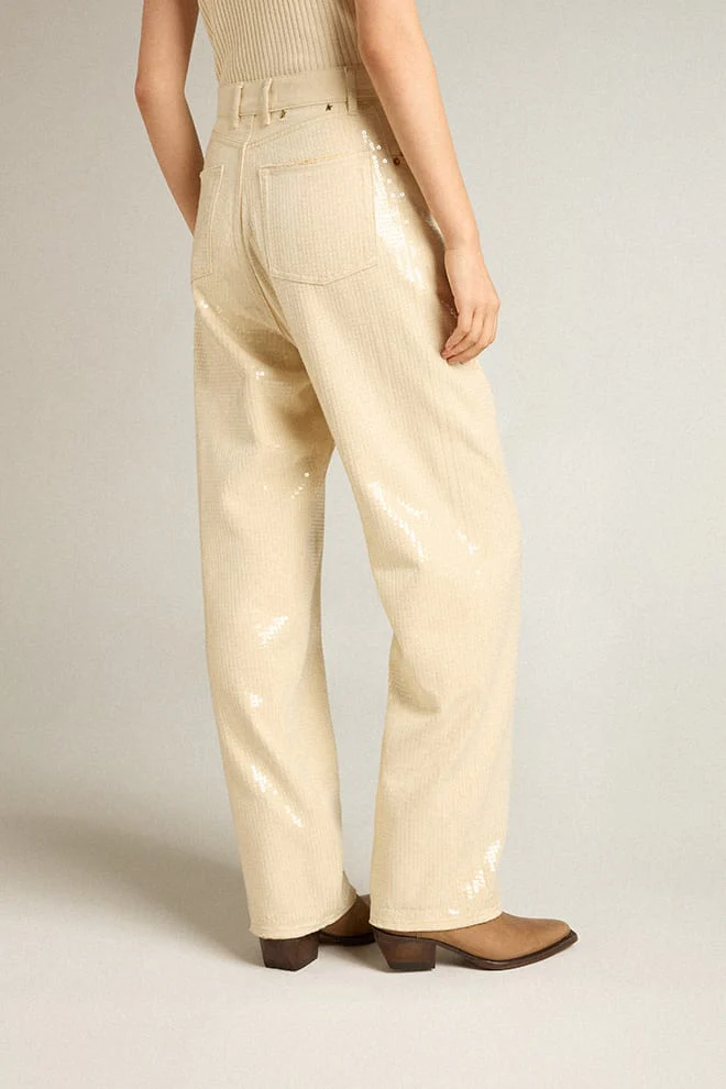 Pantalon Denim  Golden Goose Journey Kim Sequins Embroidered Mujer - Image 4