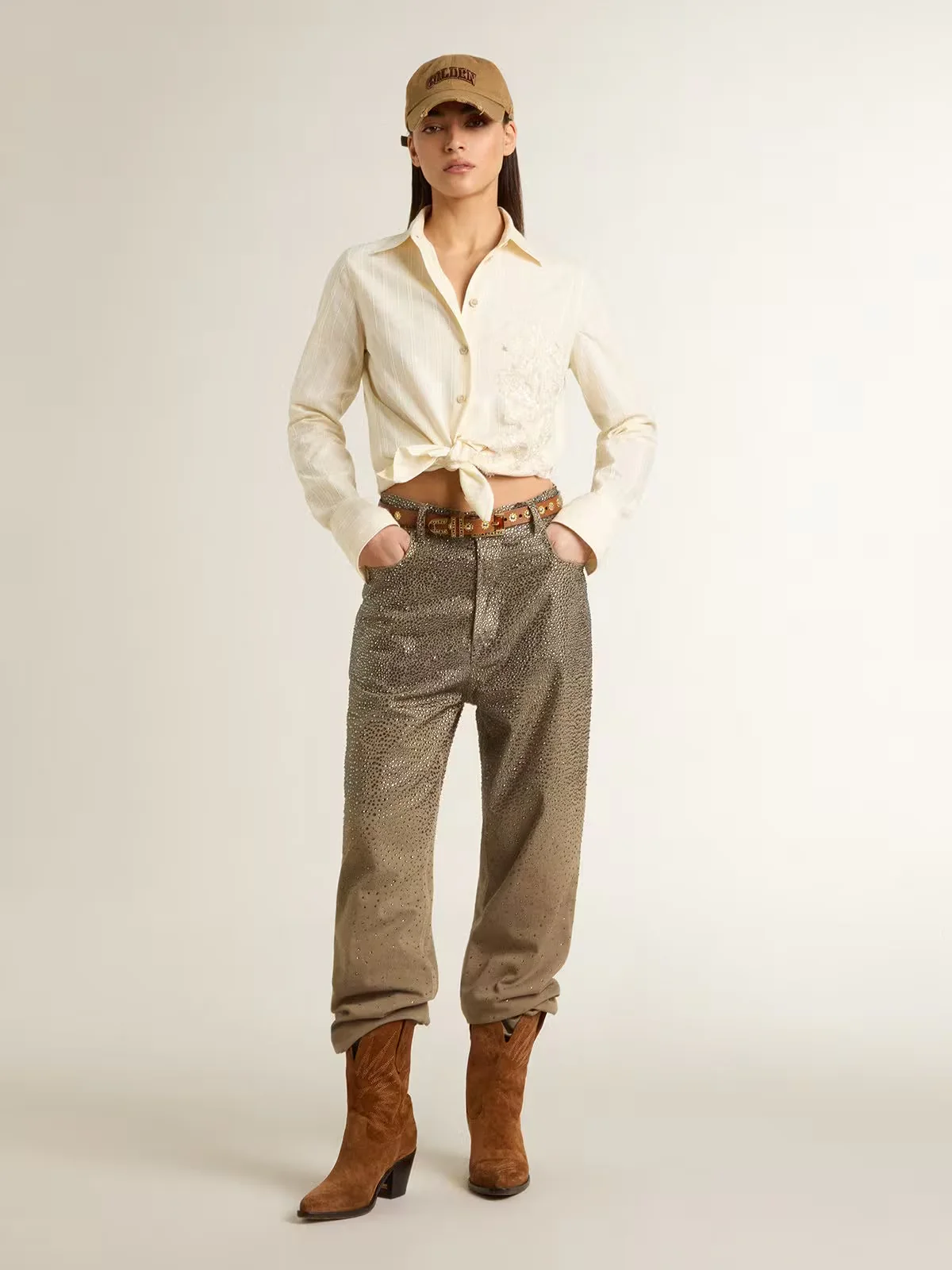 Pantalon Denim Kim Sky Wash With Crystal - Image 6