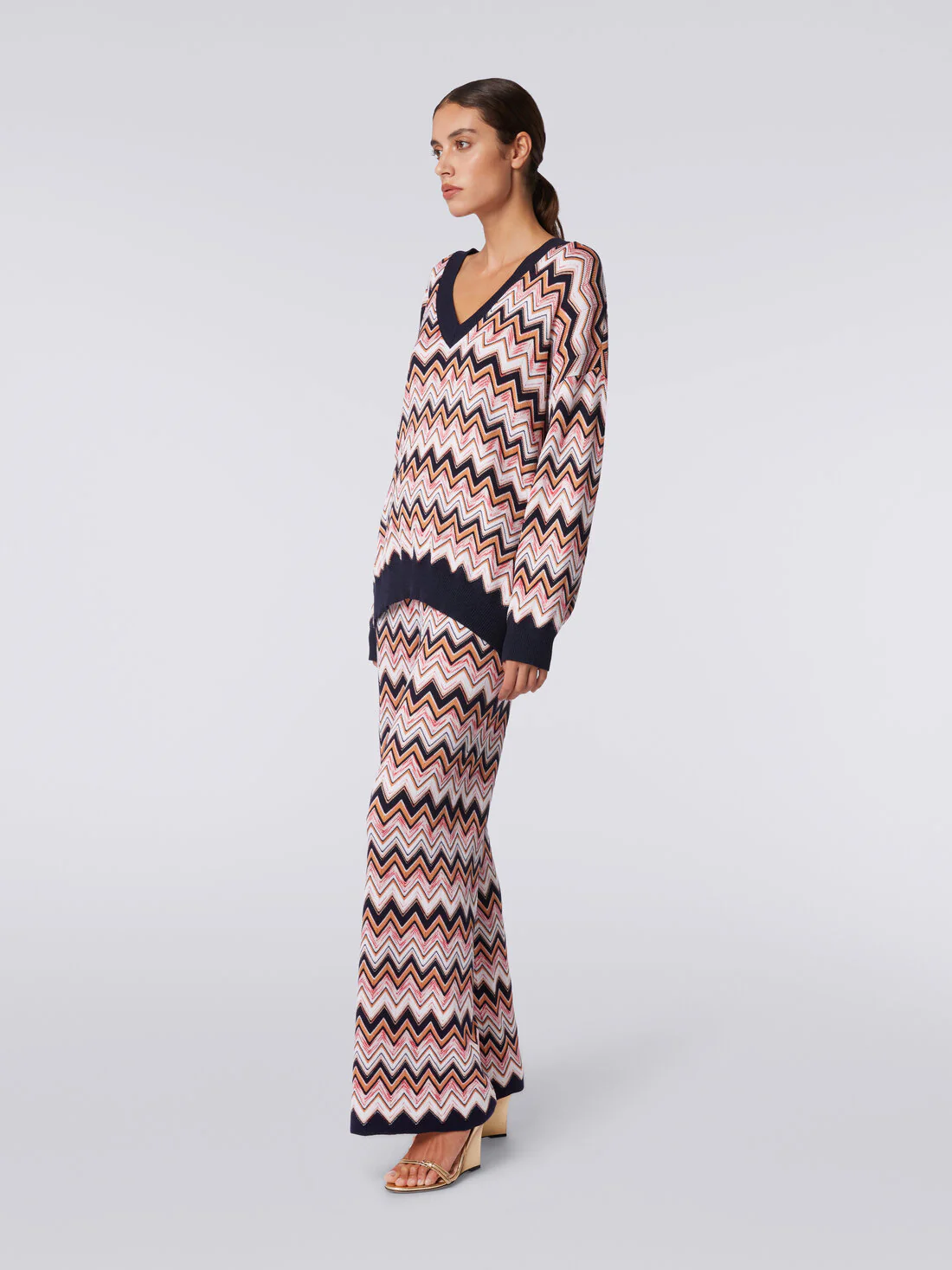 Pantalón Palazzo De Lana Y Viscosa Zigzag - Image 2