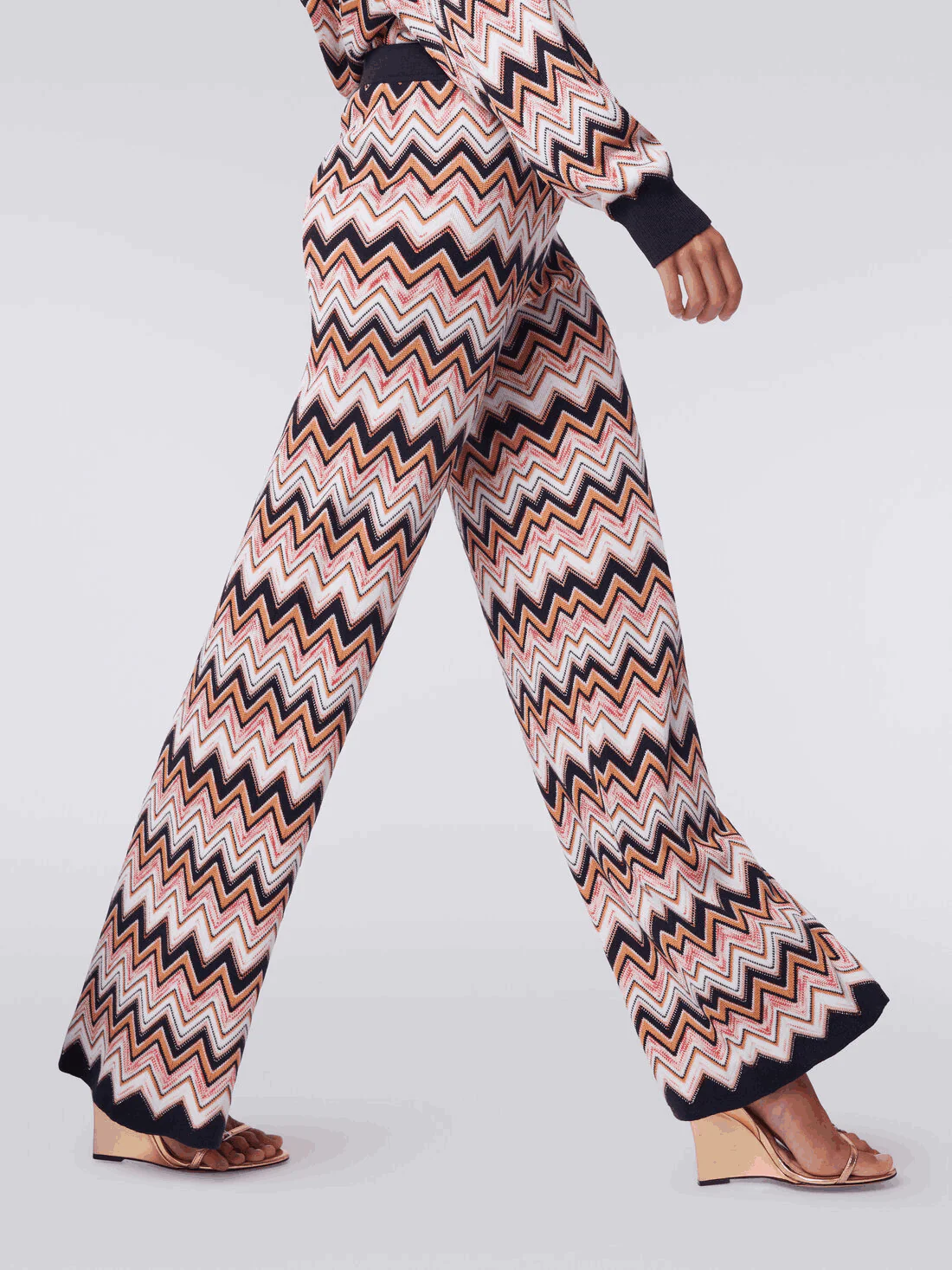 Pantalón Palazzo De Lana Y Viscosa Zigzag - Image 4