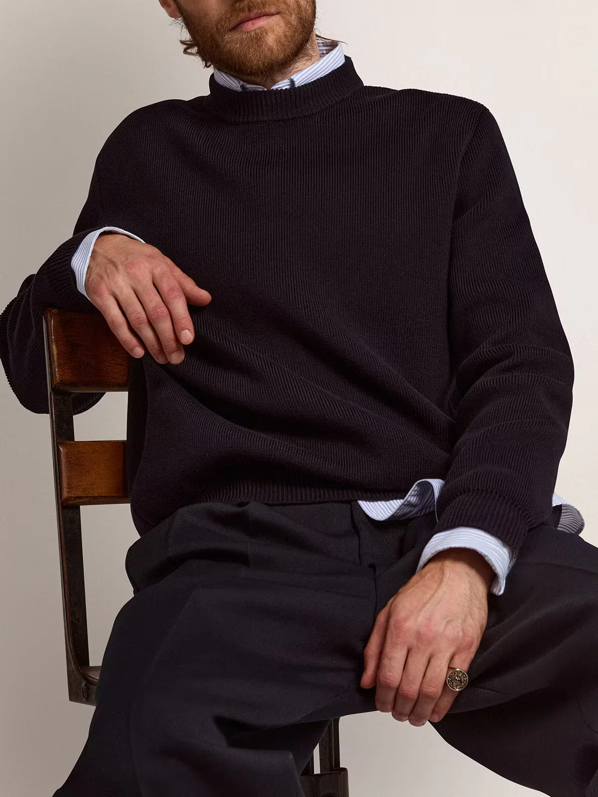 Sweater Golden Knit Crew Neck With Logoyarn - Image 3