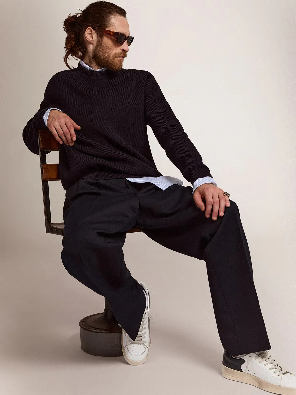 Sweater Golden Knit Crew Neck With Logoyarn - Image 4