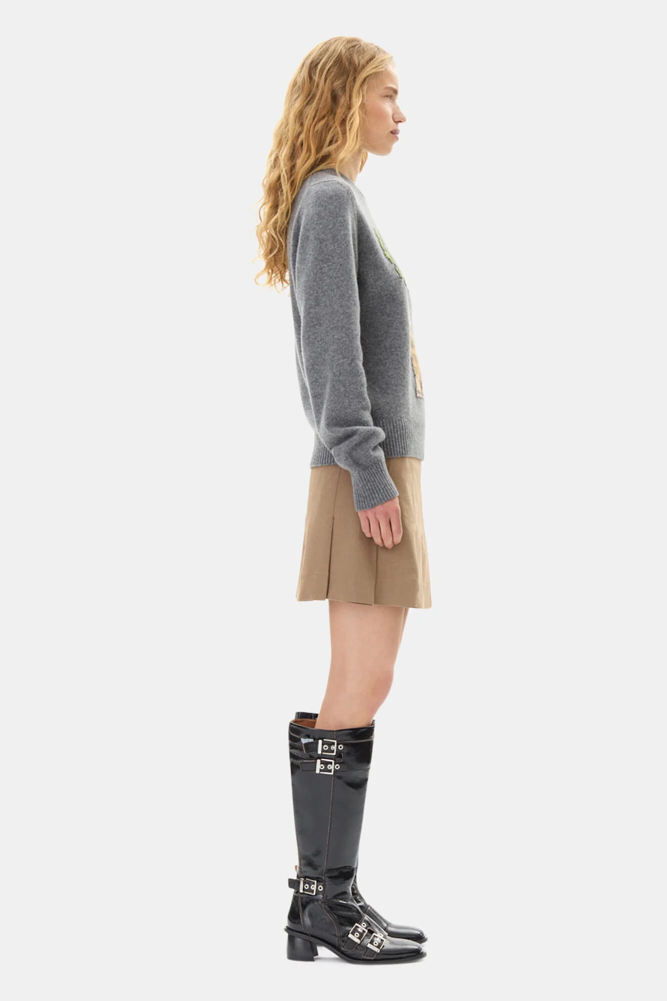 Jersey Graphic Wool Mix Bunny Crewneck - Image 3