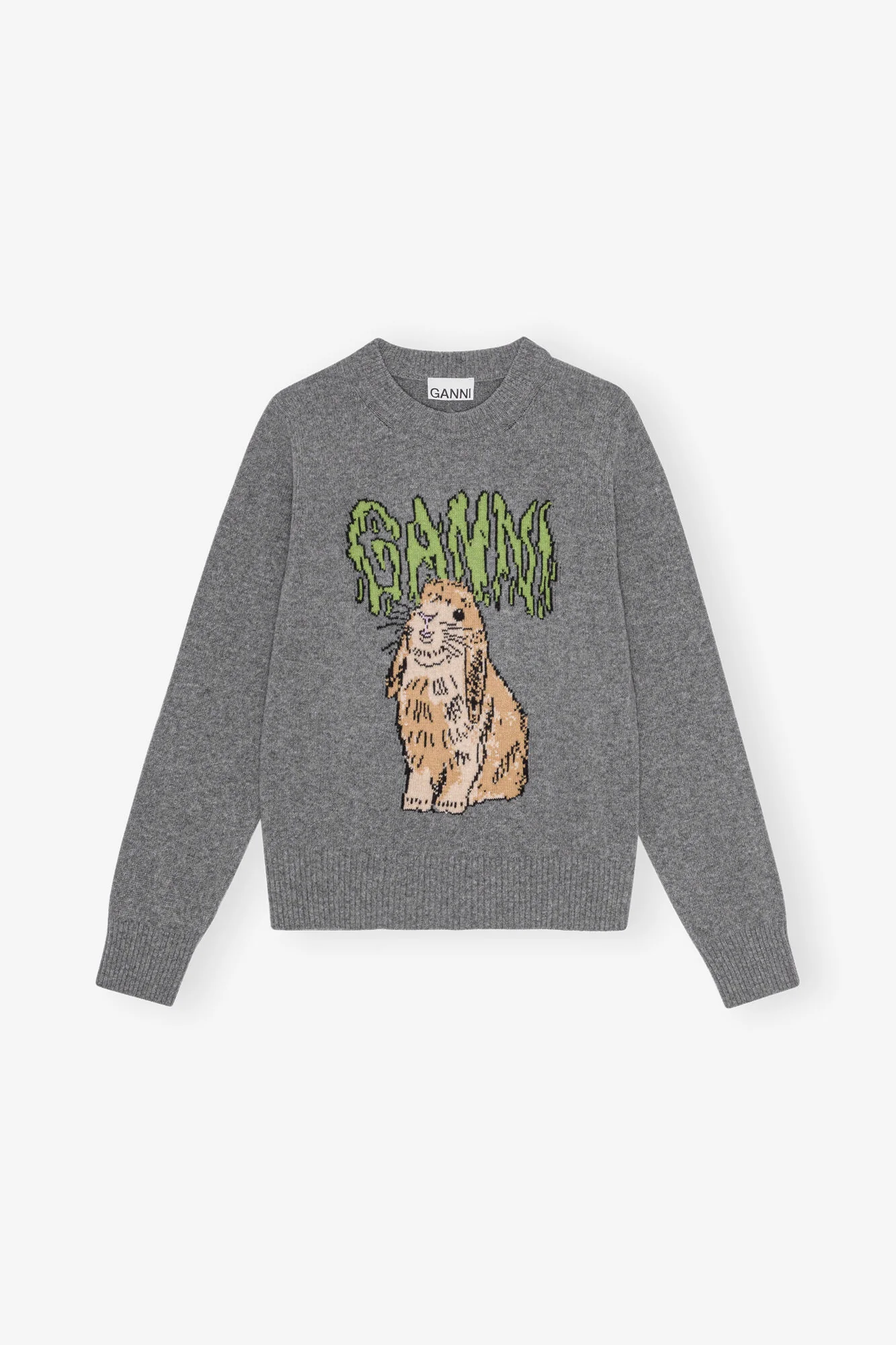 Jersey Graphic Wool Mix Bunny Crewneck - Image 4