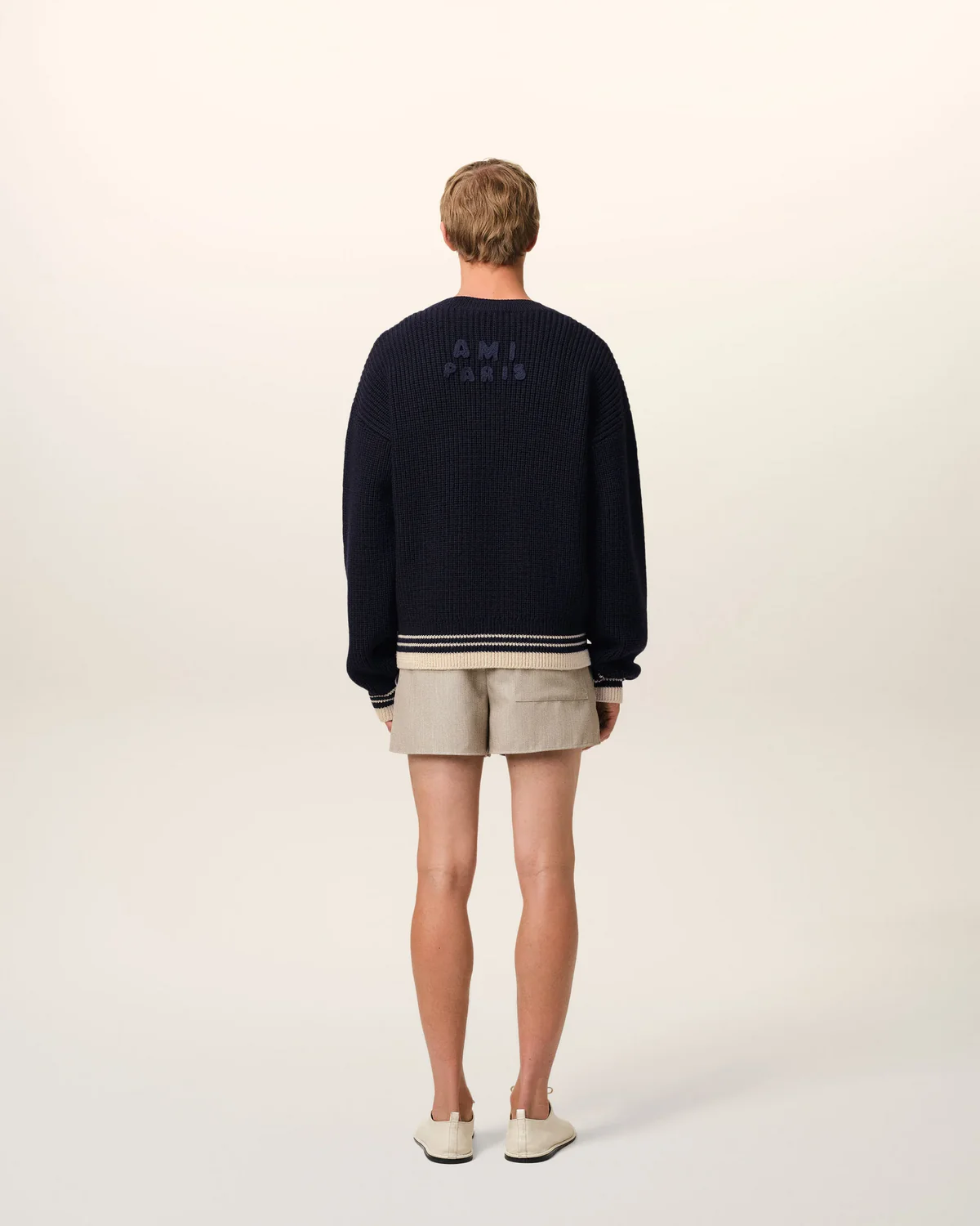 Sweater Ribbed V Neck - Image 3