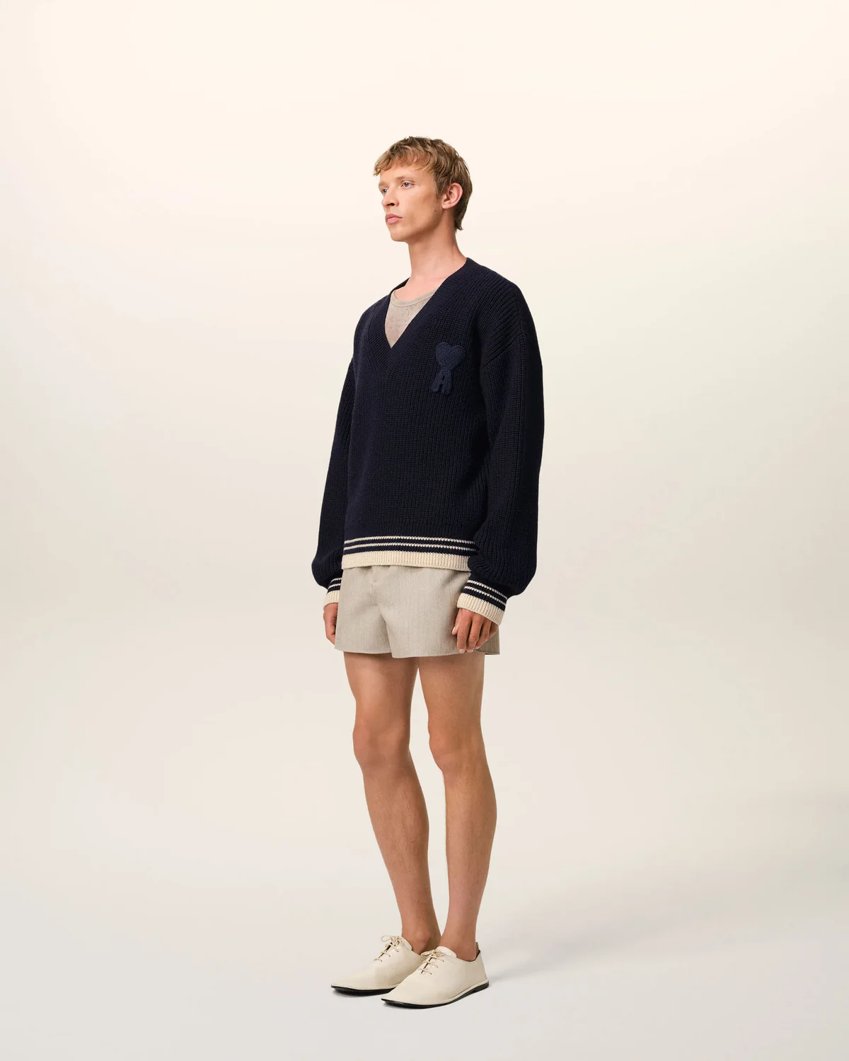 Sweater Ribbed V Neck - Image 4