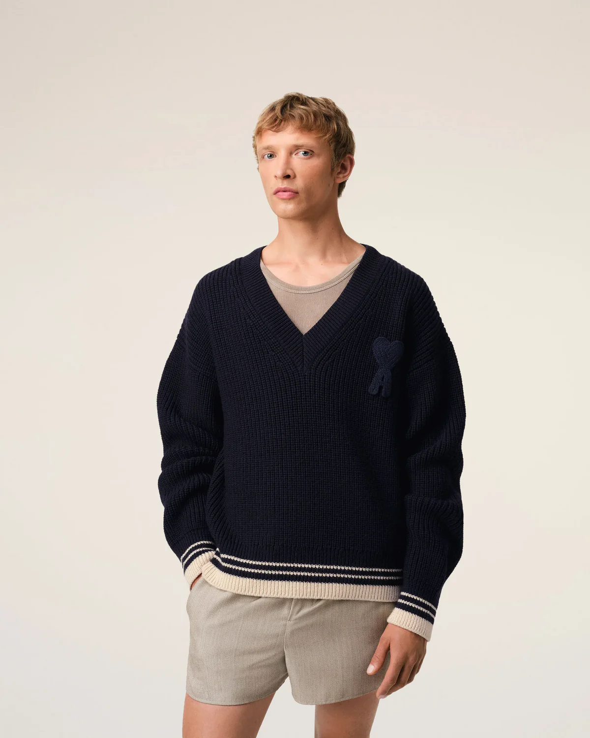 Sweater Ribbed V Neck - Image 6