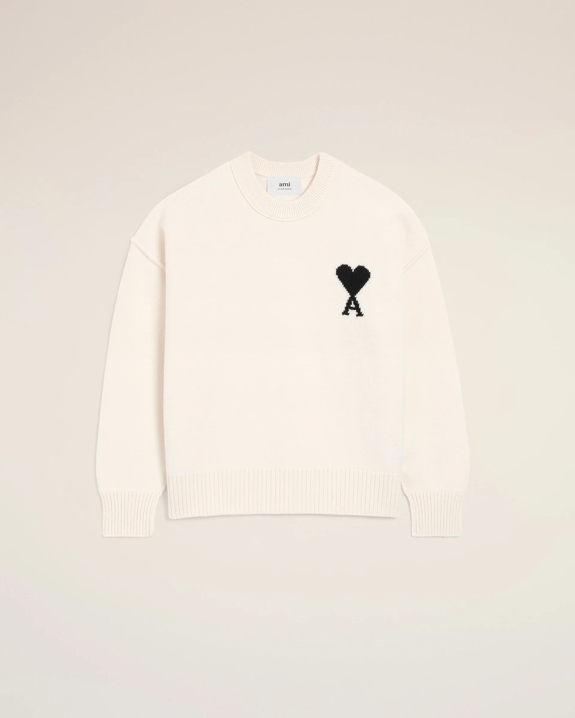 Jersey De Cuello Redondo De Lana Blanca Ami De Coeur Unisex - Image 4